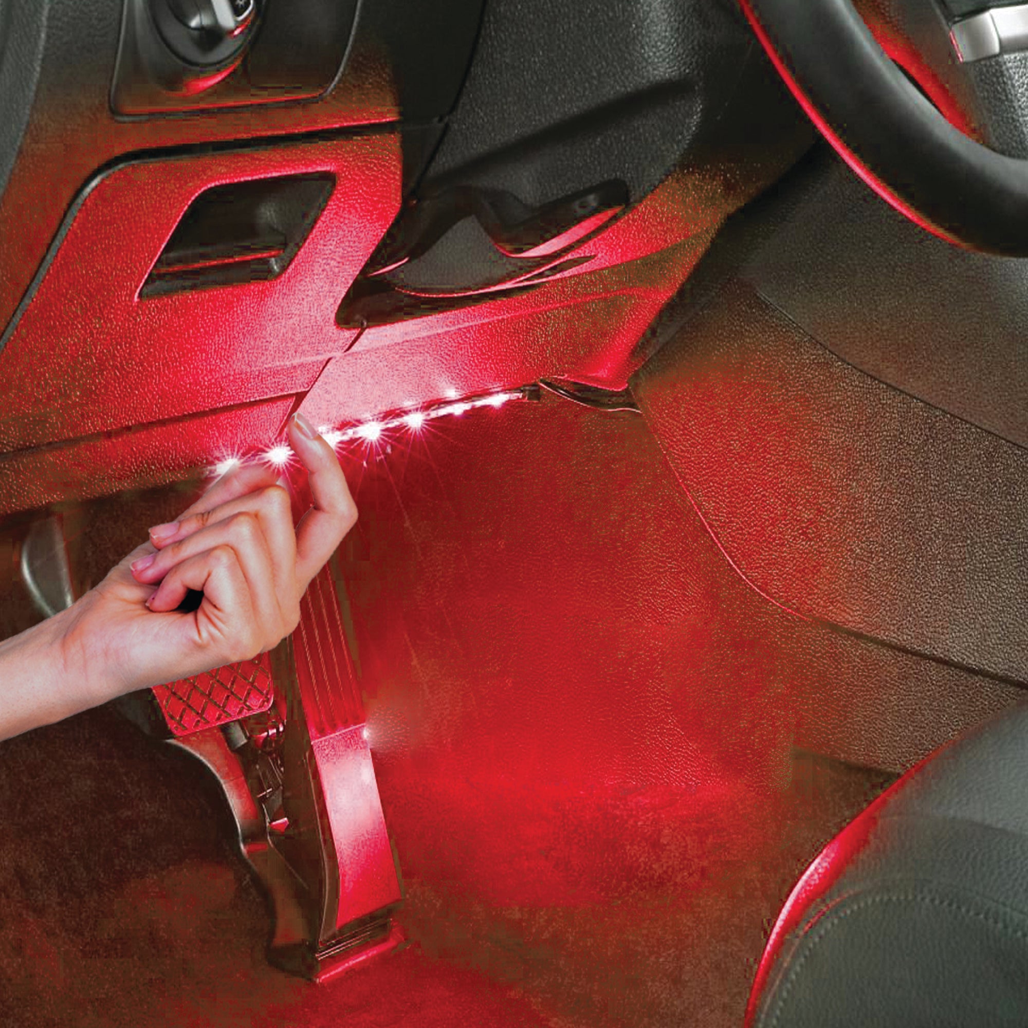 Auto Multicolor Car Interior LED Accent Lights, 2 Strip Customizable, USB-Powered