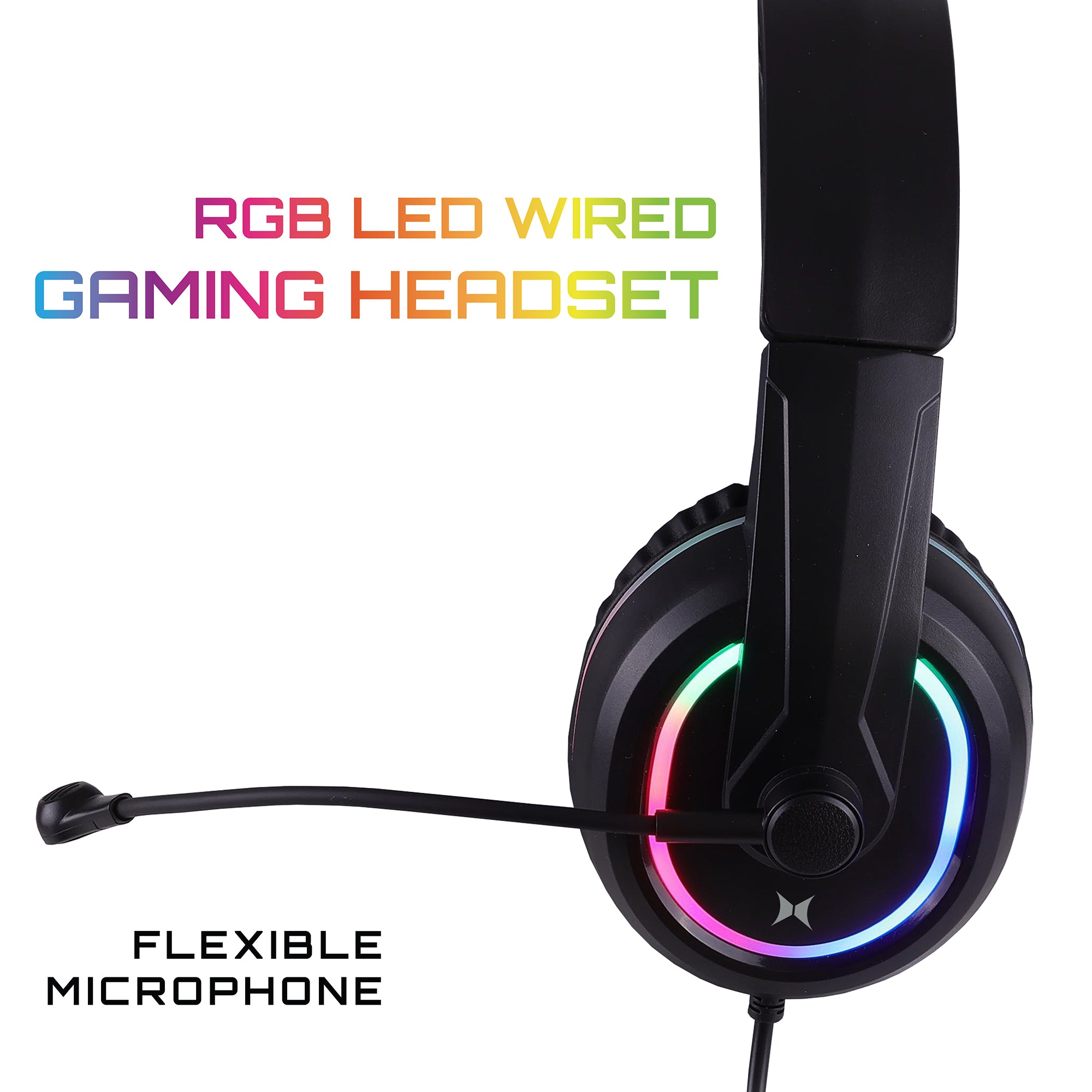 RGB LED Gaming Headset with High-Fidelity Sound, Adjustable Comfort Fit, and USB Power for PC, PS4, Xbox, and Nintendo Switch