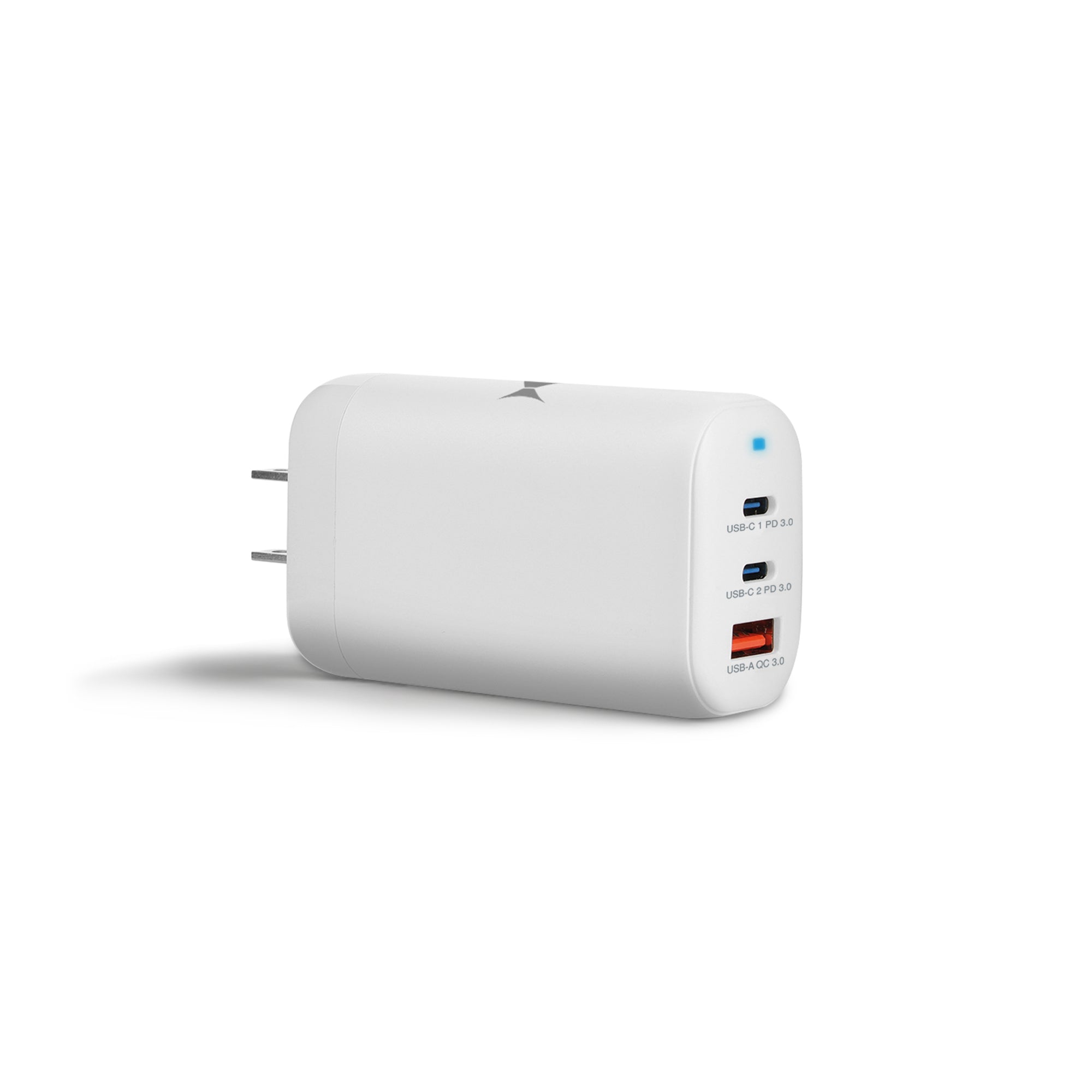 65W Fast Wall Charger with Dual USB-C and USB-A Ports, High-Power GaN Adapter for Laptops, Tablets, and Smartphones