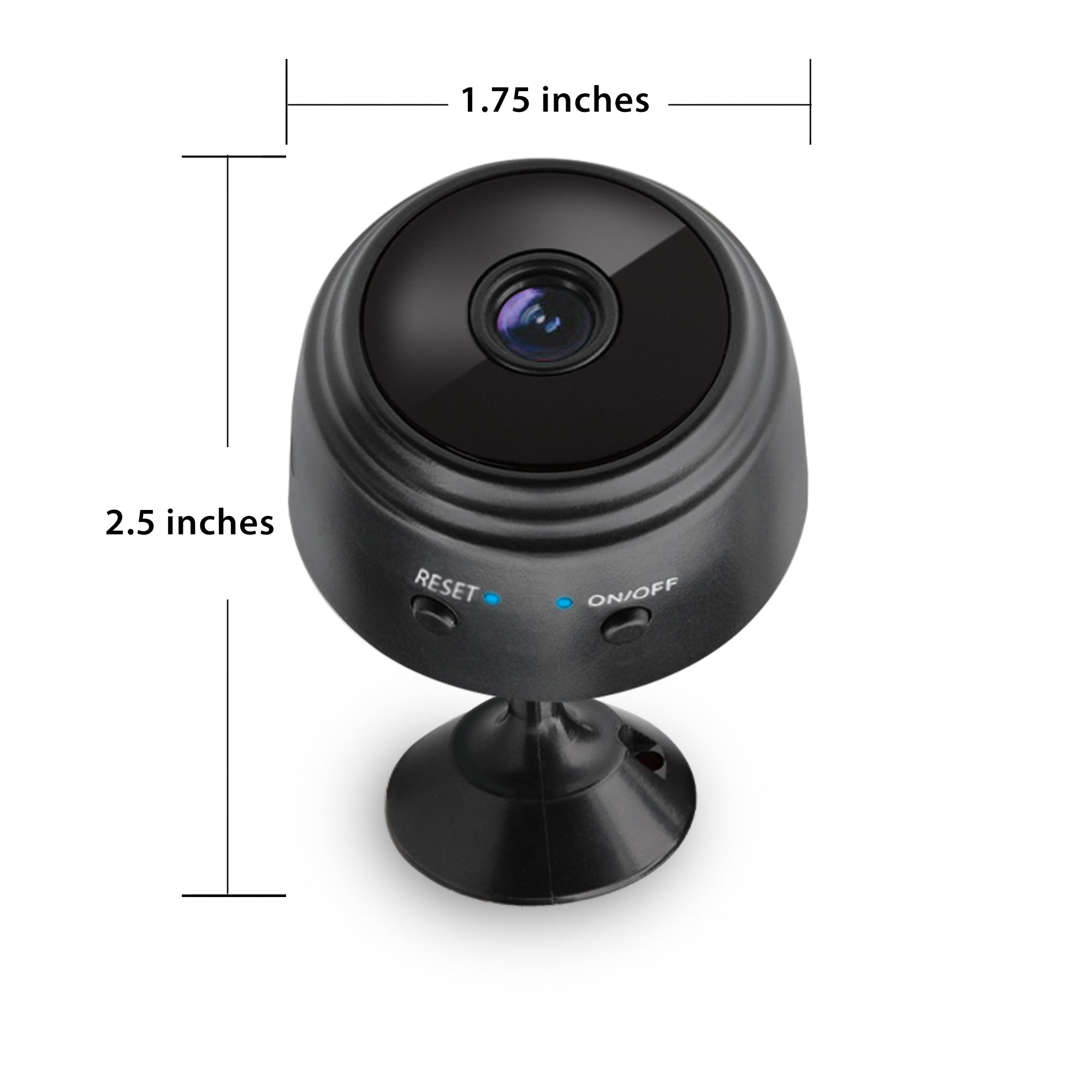 Smart Wi-Fi Mini Camera with Magnetic Back and Adhesive Mount, HD Wireless Security Camera for Home & Office with Micro SD Card Support
