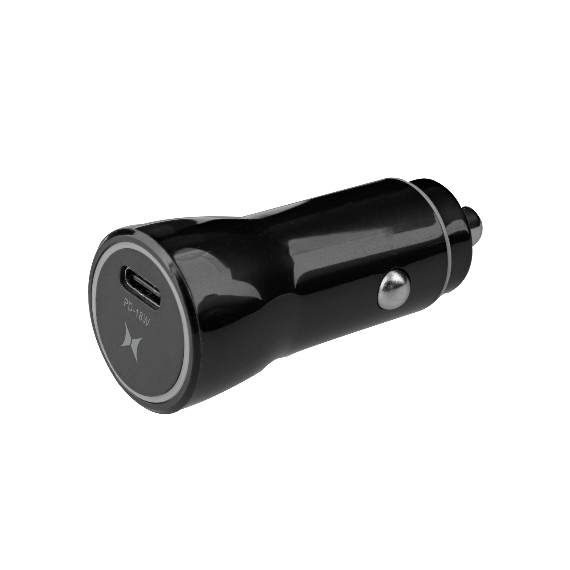18W Single Port PD 3.0 USB-C Car Charger with LED Ring, Fast Charging Power Adapter for iPhone, Samsung, and Android Phones, Black