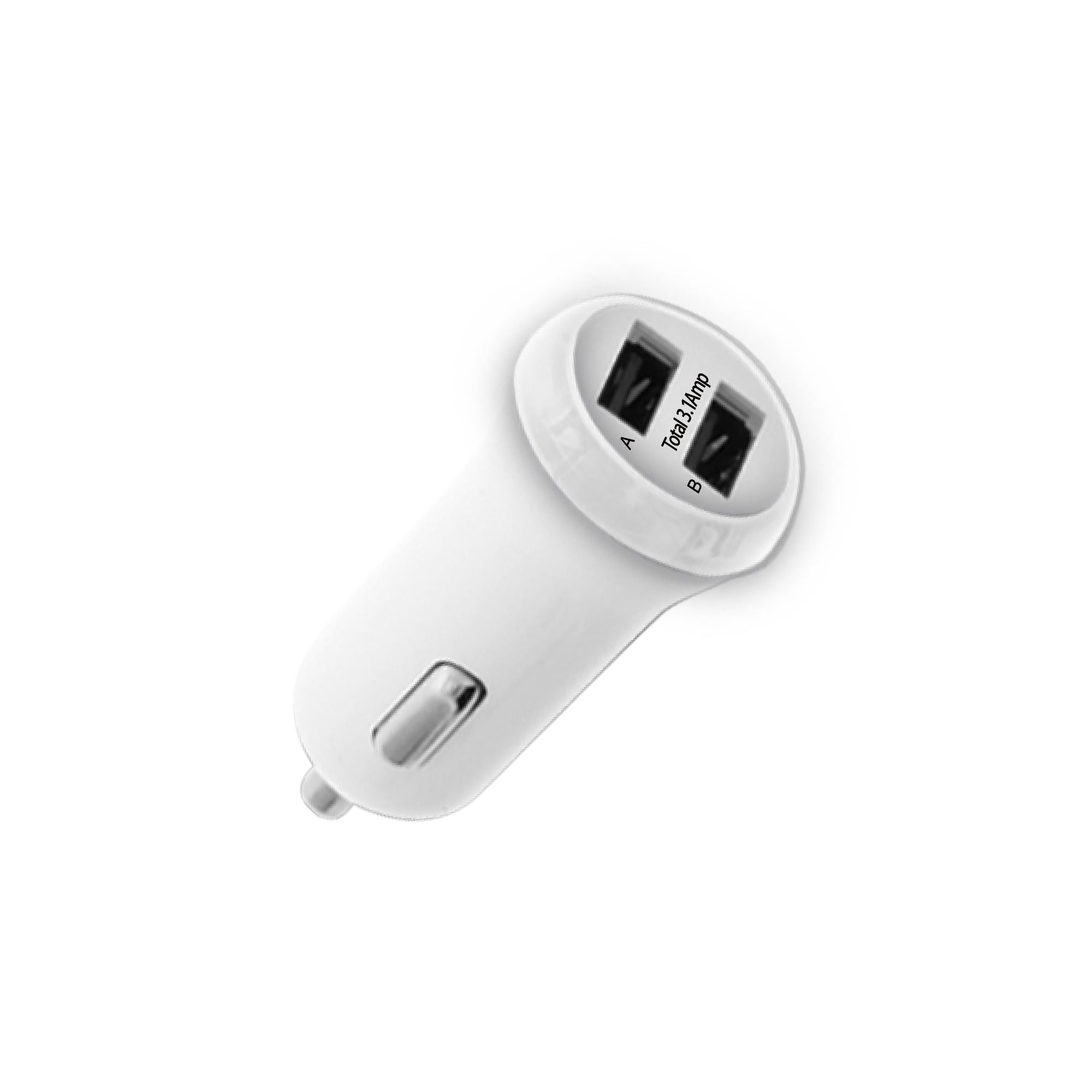 Dual Port USB LED White Light Car Charger, 3.1 Amps, Repower Compatible Devices
