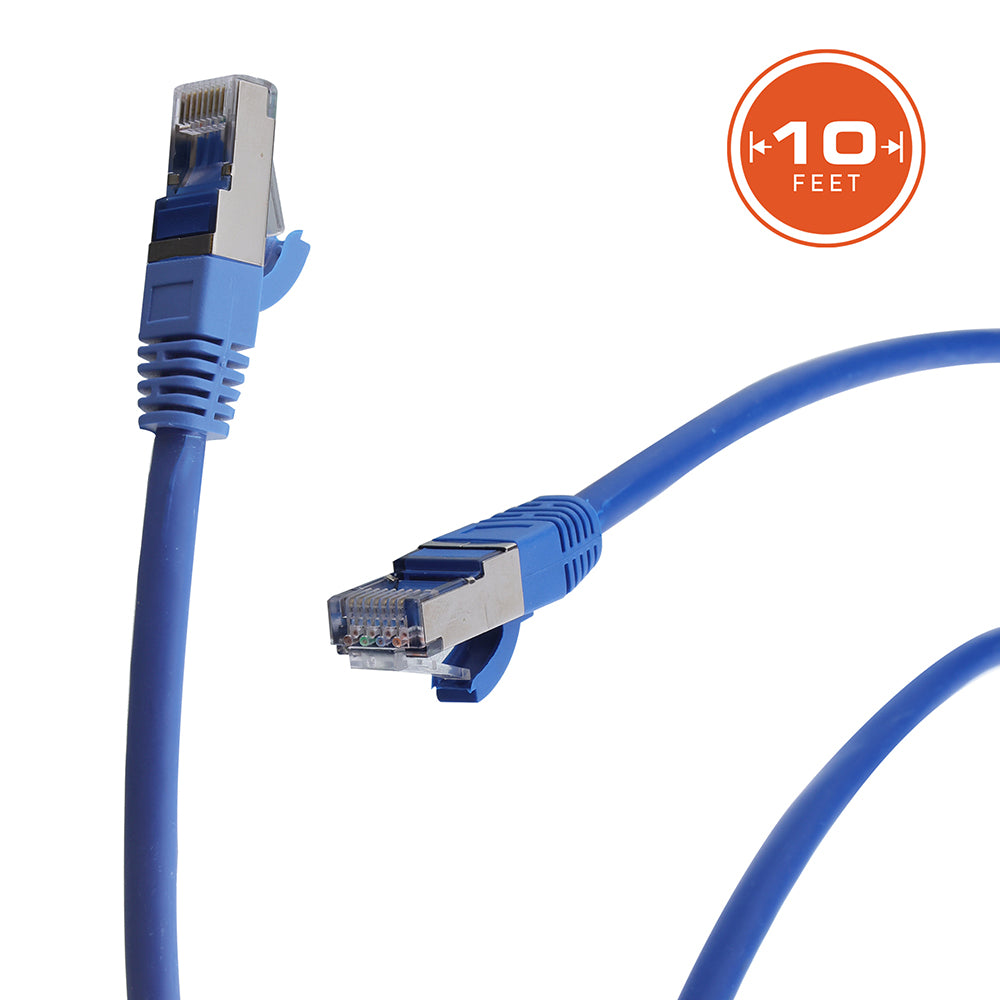 10ft CAT 7 Ethernet Cable, 150MHz Bandwidth, 1Gb/s High-Speed Network Cord for Gaming, Streaming, and Home/Office Use