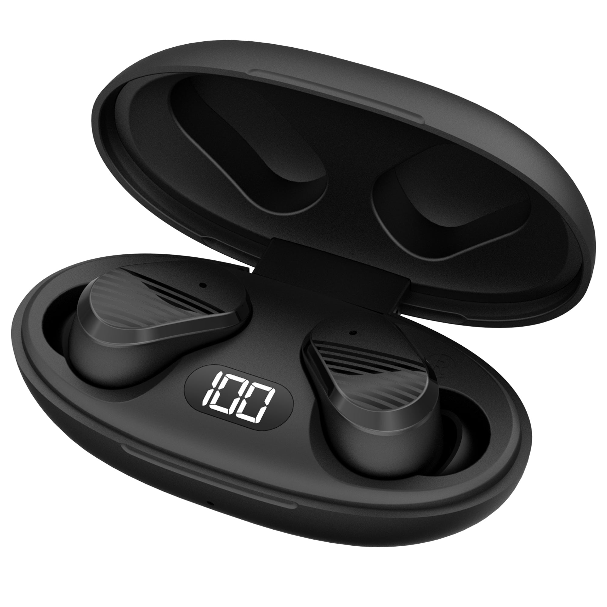 SKINNY TWS True Wireless Earbuds with LCD Screen, Portable & Lightweight, Sweat-Resistant, and Included Charging Case