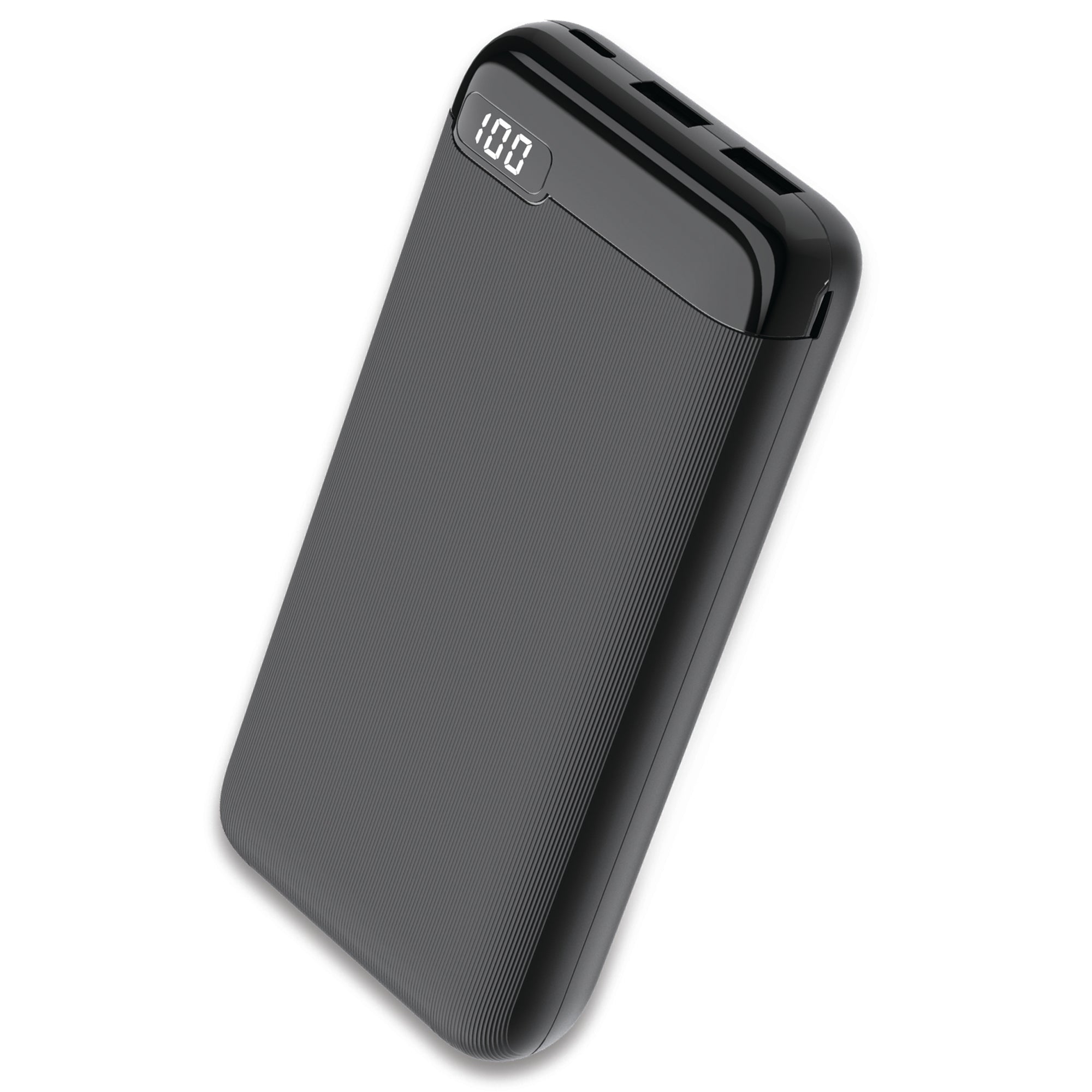 20000 mAh Power Bank with LED Screen, 2 USB-A, Type-C, and Micro USB Ports, Portable Rechargeable Battery for Travel
