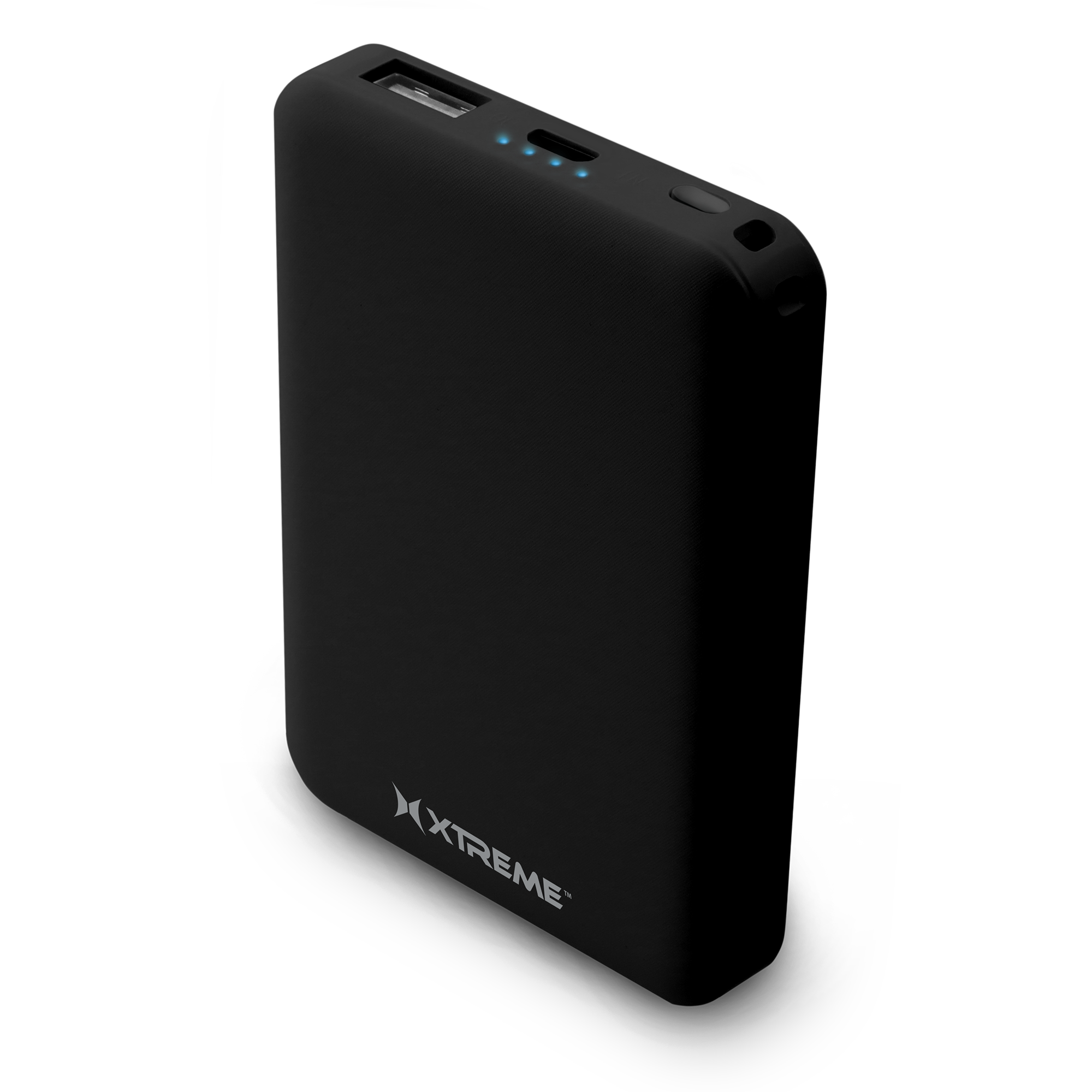 3,000 mAh Portable Power Bank with Built-in Light Indicator, Compact Black External Battery Charger for Smartphones and Small Electronics