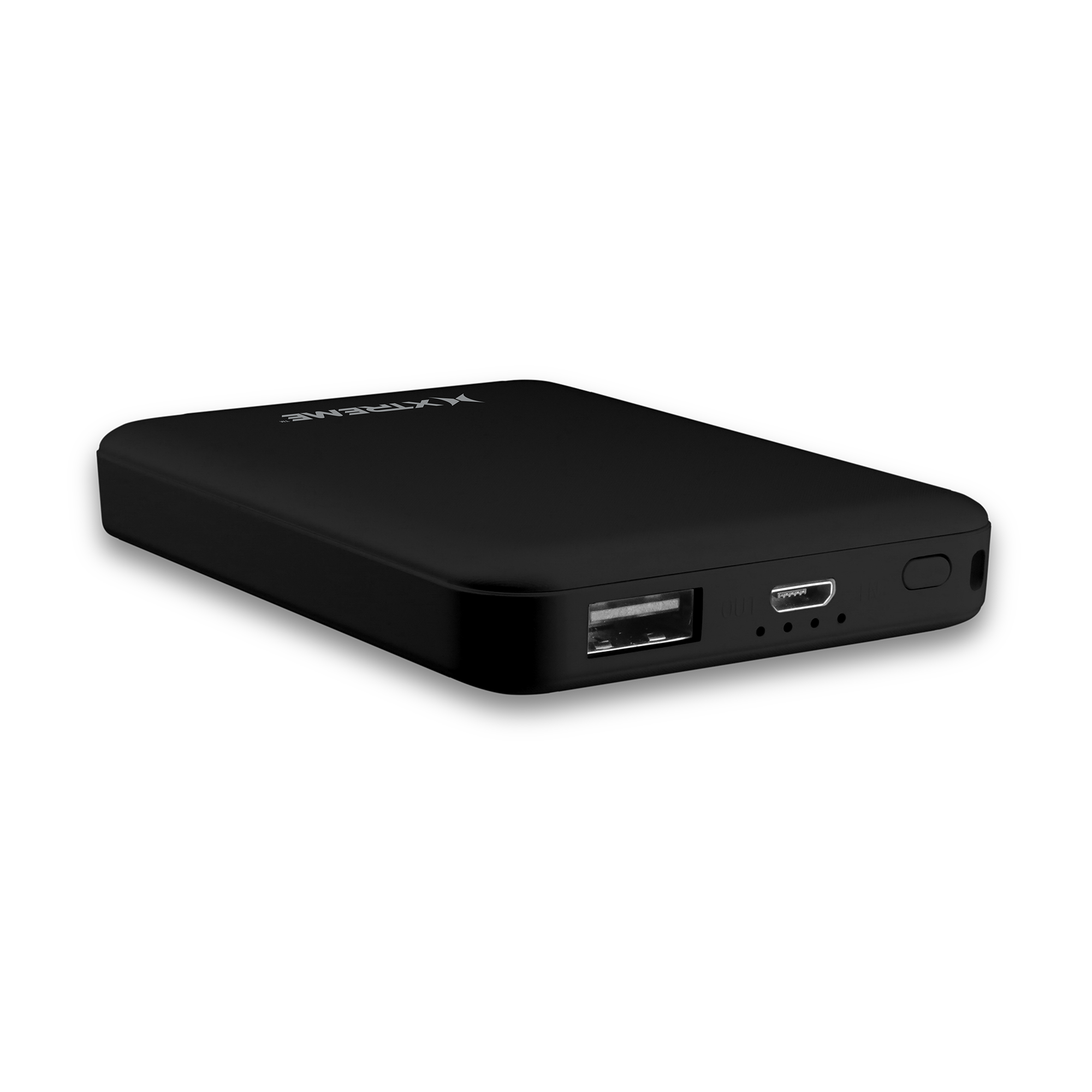 3,000 mAh Portable Power Bank with Built-in Light Indicator, Compact Black External Battery Charger for Smartphones and Small Electronics