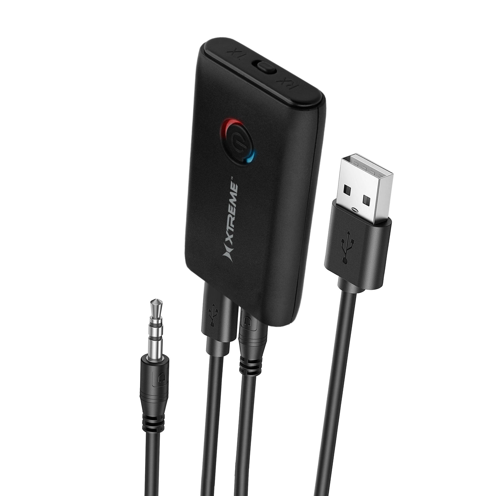 2-in-1 Bluetooth Transmitter Receiver for Home Theater Systems, Wireless Audio Adapter with Aux and Power Cables for TV, Speakers, and Headphones