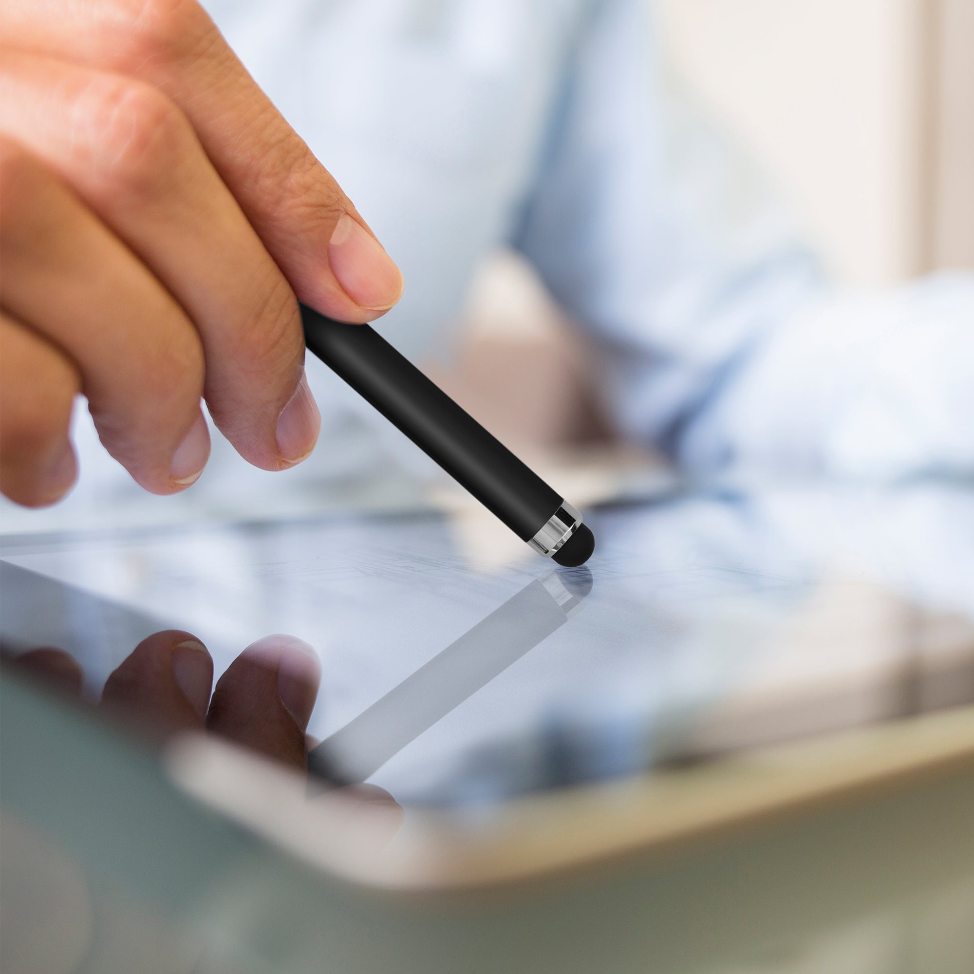 2-Pack Black & Silver 3-in-1 Laser Pointer Stylus Pen Set for Presentations, Touchscreens, and Writing