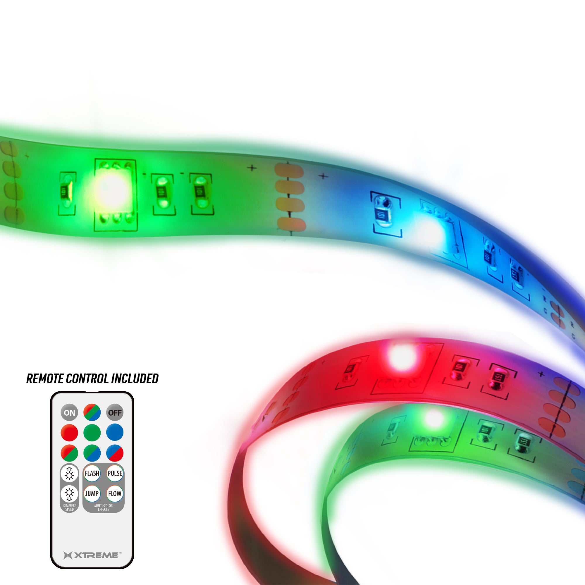 3.2 ft. Color-Changing Flow LED Strip Lights, Flashing Modes, Device Backlighting