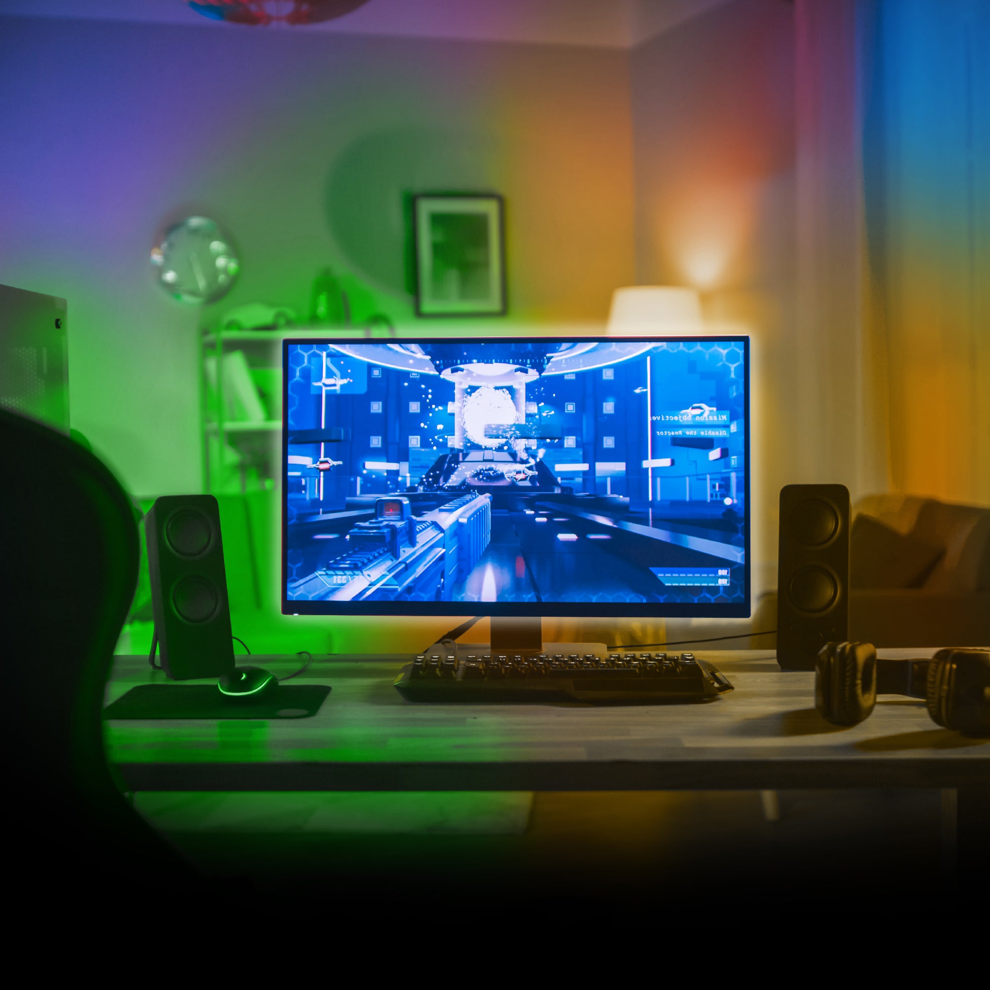 Xtreme 12ft Sound-Activated LED Strip, Customizable Multicolor RGB Lighting, USB-Powered