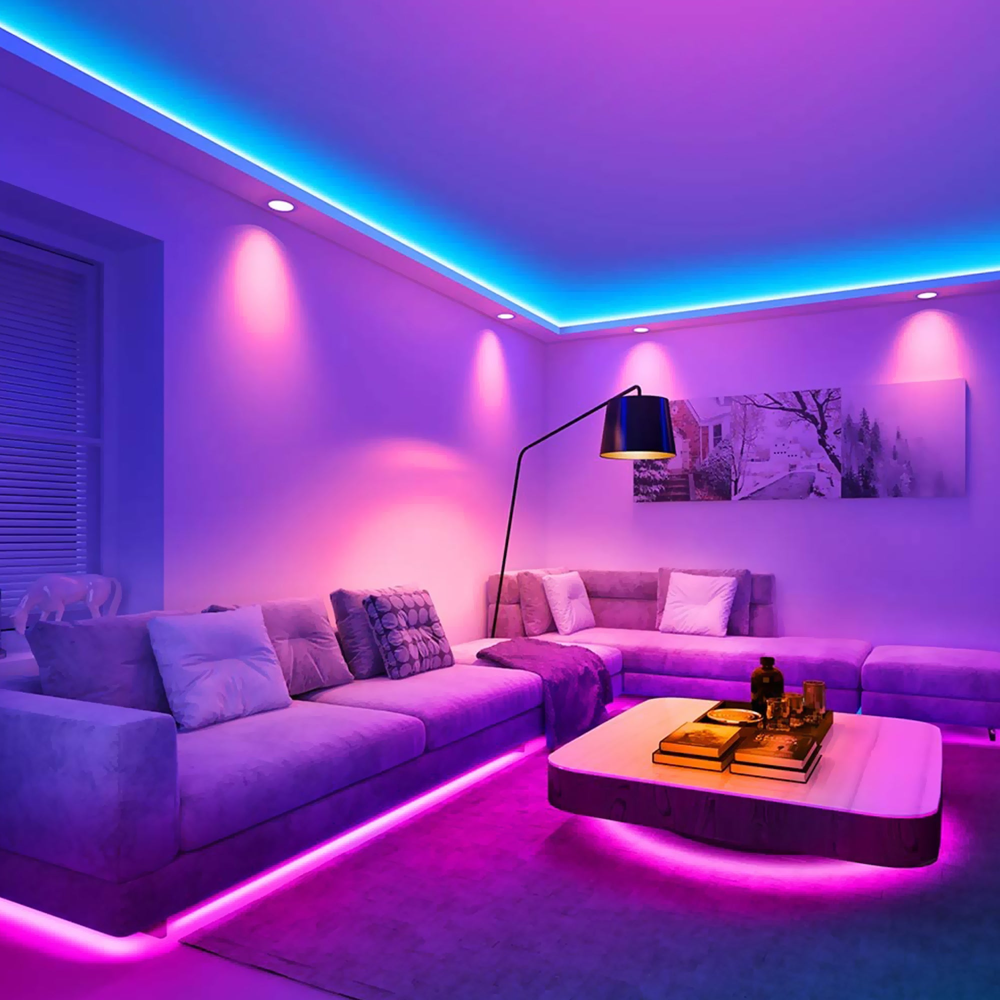 Xtreme 12ft Sound-Activated LED Strip, Customizable Multicolor RGB Lighting, USB-Powered