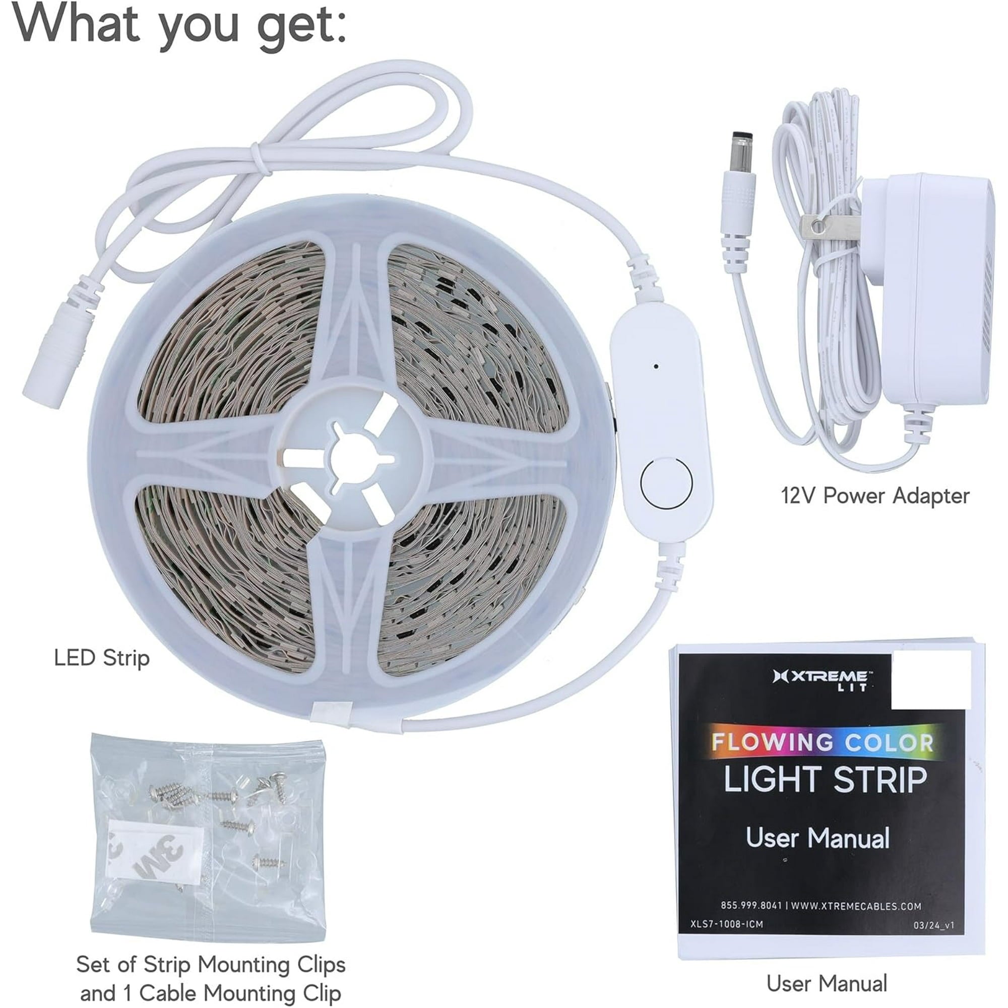 200ft Bluetooth LED Light Strips, Flowing Color Effect, App Use, Indoor