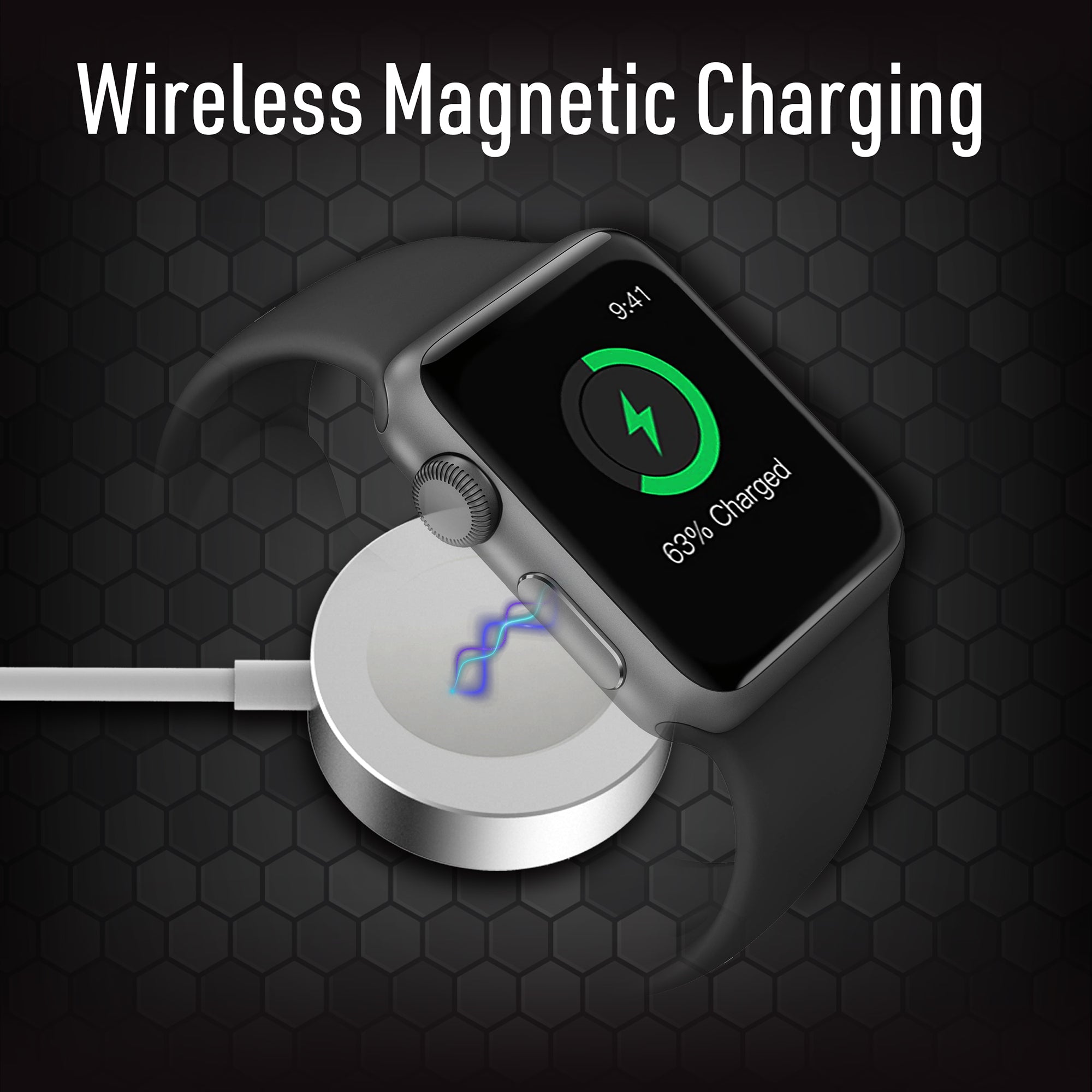 Smart Watch Charger with 6FT Magnetic Wireless Charging Cable, USB-A & USB-C Adapter