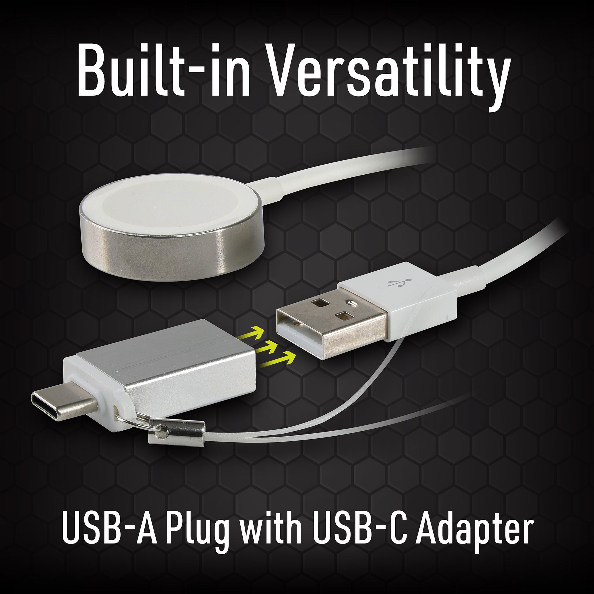 Smart Watch Charger with 6FT Magnetic Wireless Charging Cable, USB-A & USB-C Adapter