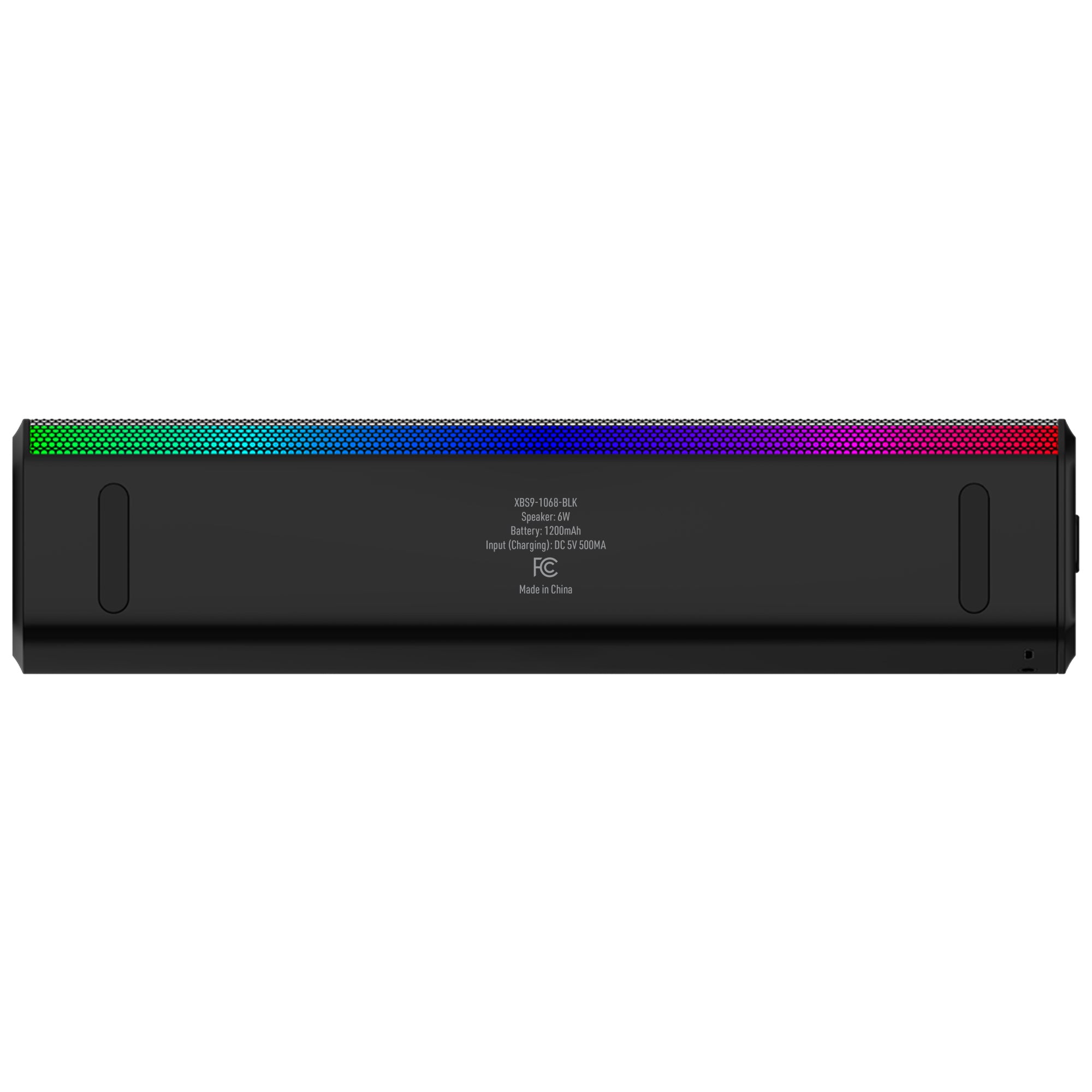 Sound Reactive Multi-Color LED Light Bluetooth Sound Bar Speaker, Built-in Audio Controls