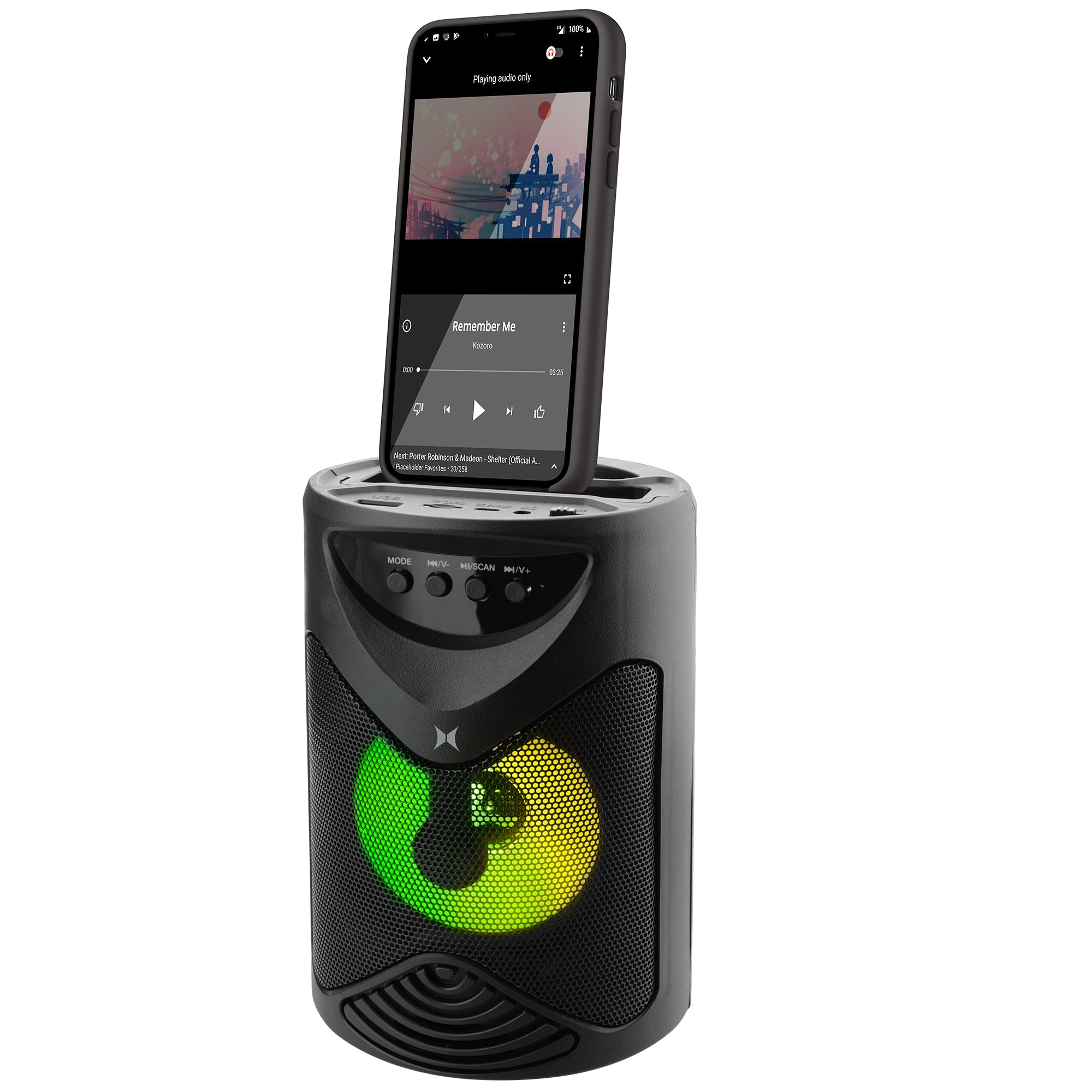 Bluetooth Nebula Portable LED Speaker, Multicolor RGB Display, Rechargeable