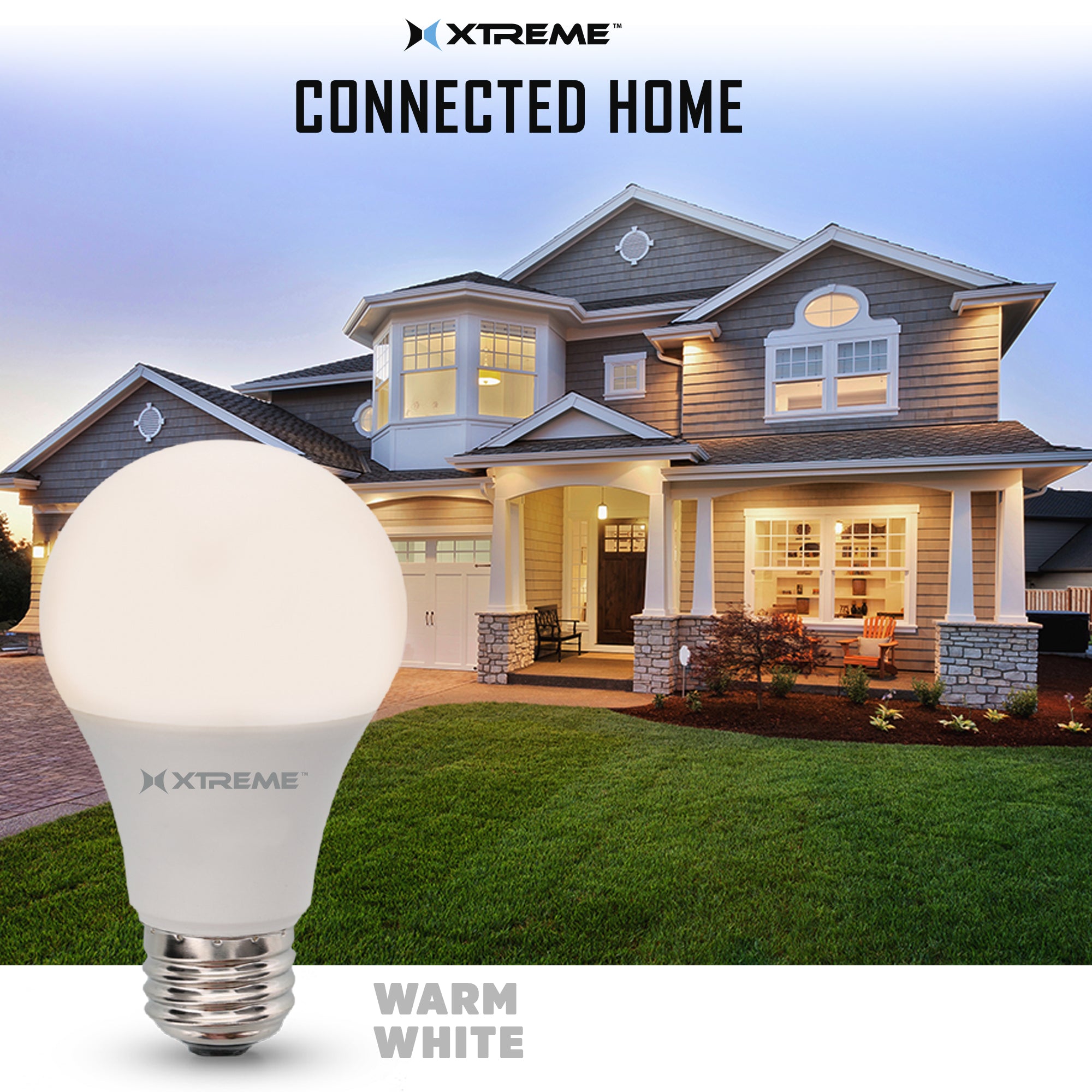 Smart Wi-Fi Dimmable Warm White LED Light Bulb, A19, E26, Mobile App Control, 9 Watt