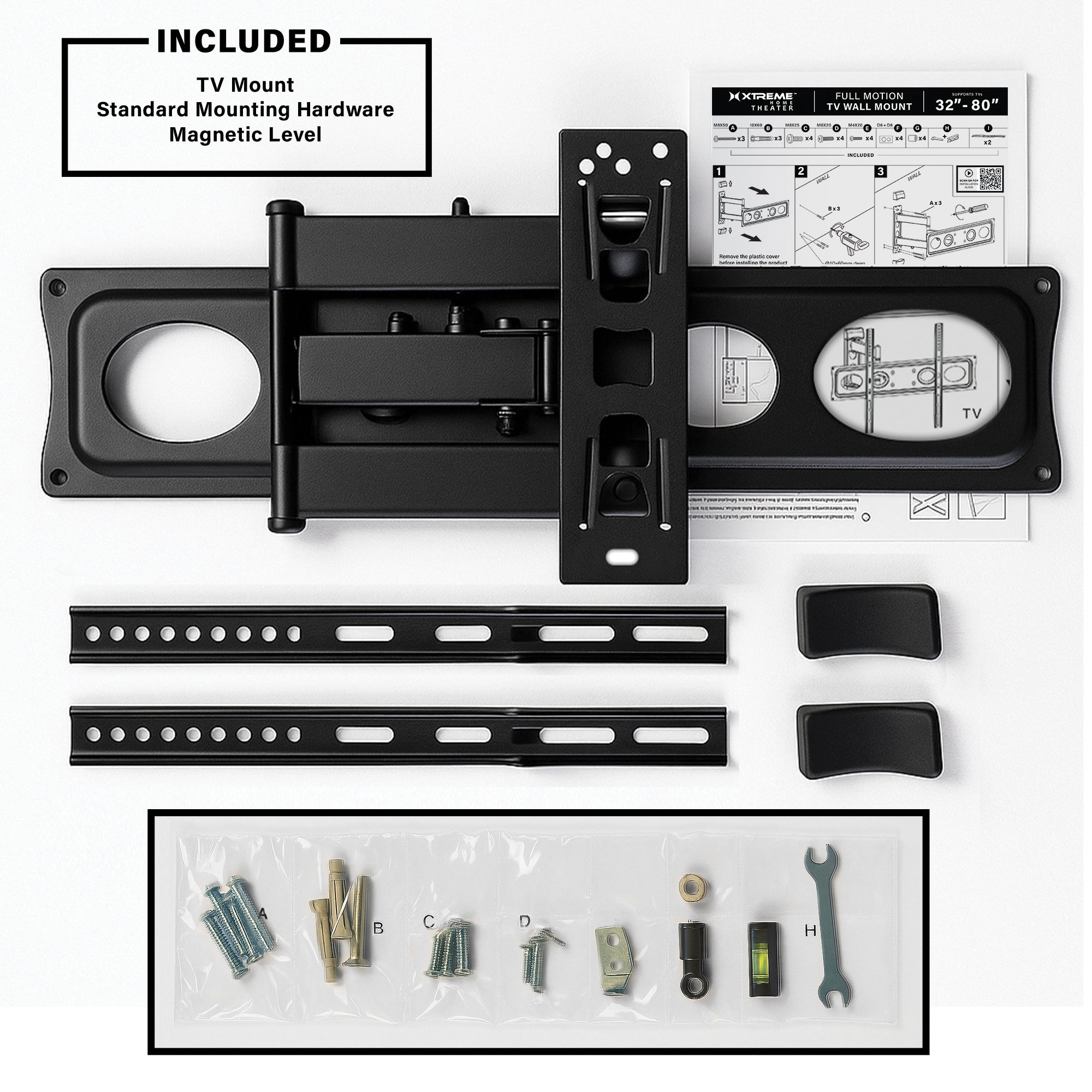 Tilting TV Wall Mount - Fits 23"-42" TVs, 55lbs Capacity, VESA Compatible 75x75-200x200