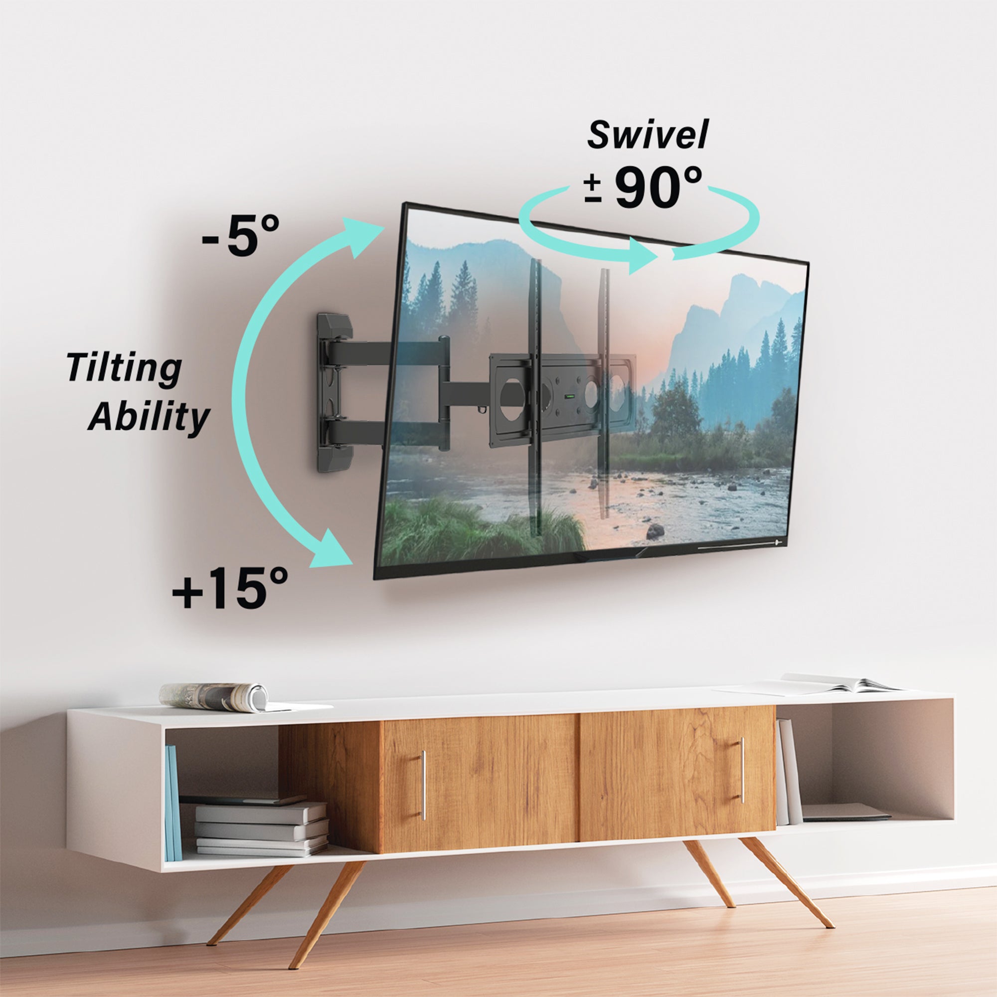 Tilting TV Wall Mount - Fits 23"-42" TVs, 55lbs Capacity, VESA Compatible 75x75-200x200