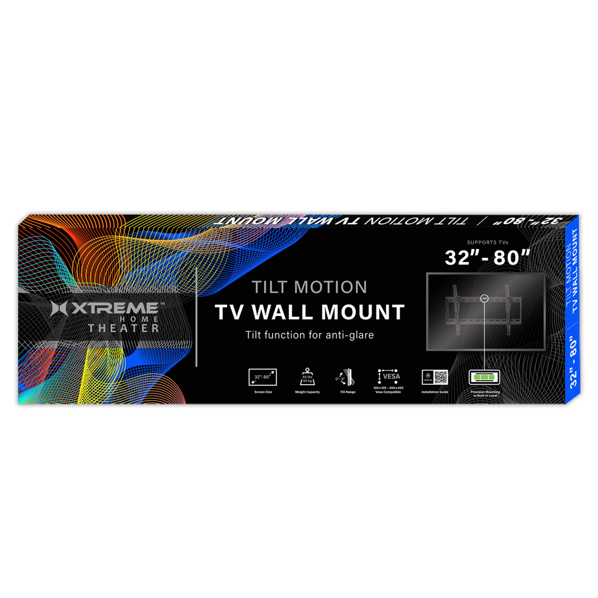 Tilting TV Wall Mount Bracket for 32"-80" Screens - Supports Up to 88 lbs