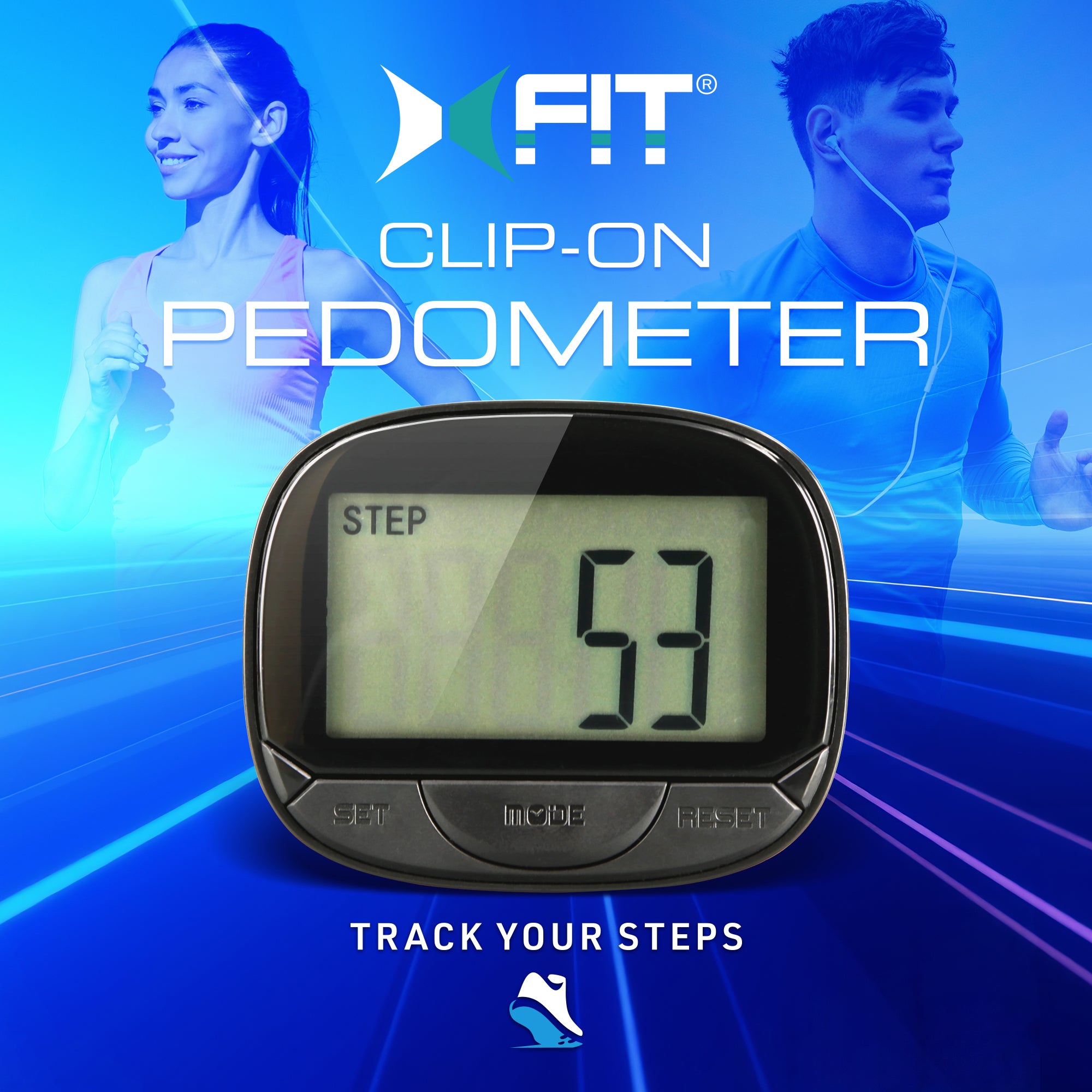 Clip-On Pedometer for Walking - Step, Distance, & Calorie Tracker