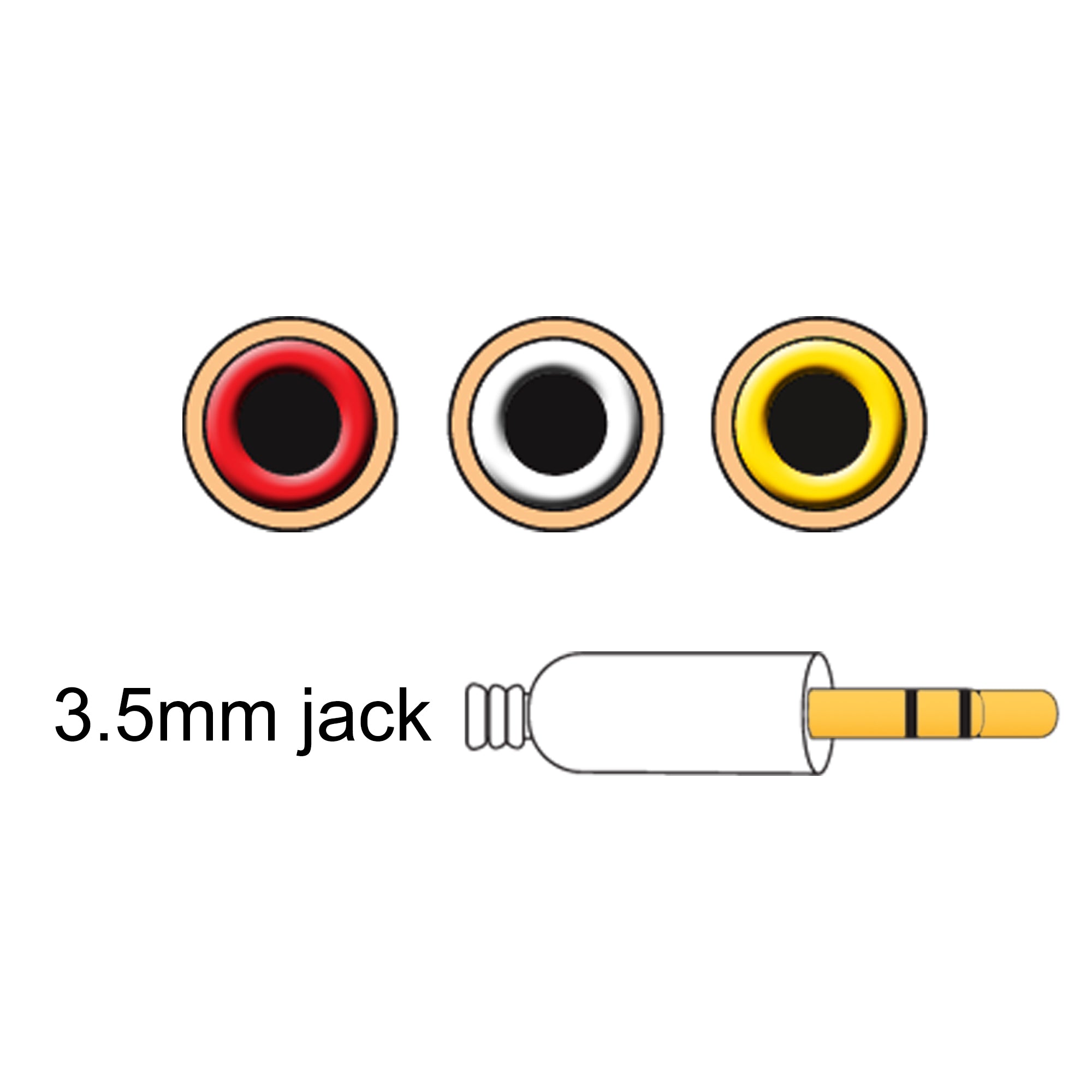 6ft Audio 3.5mm Composite RCA, TV RCA Connector, Audio Cable