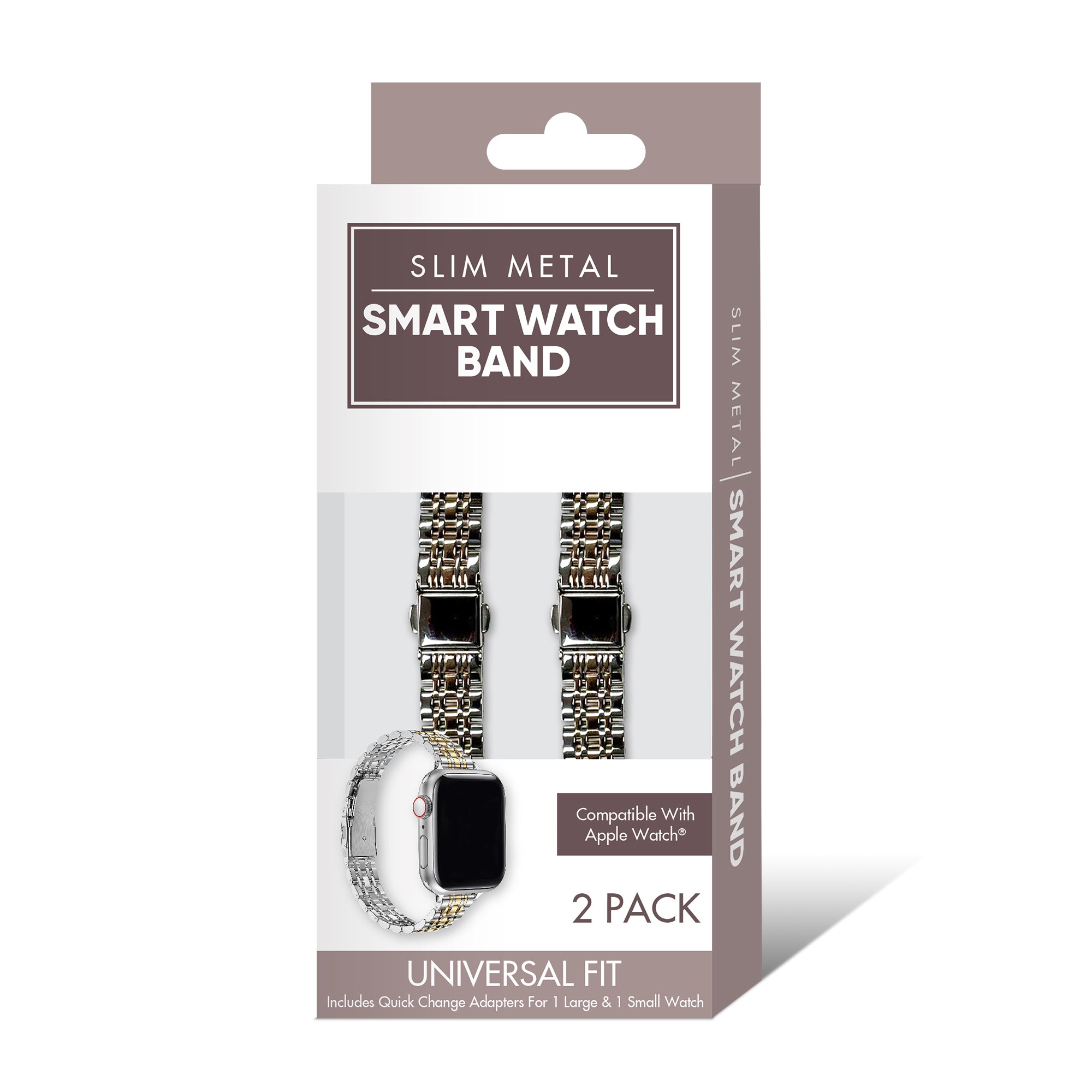Trendy Metal Watch Band 2-Pack for Apple Watch (Large & Small)