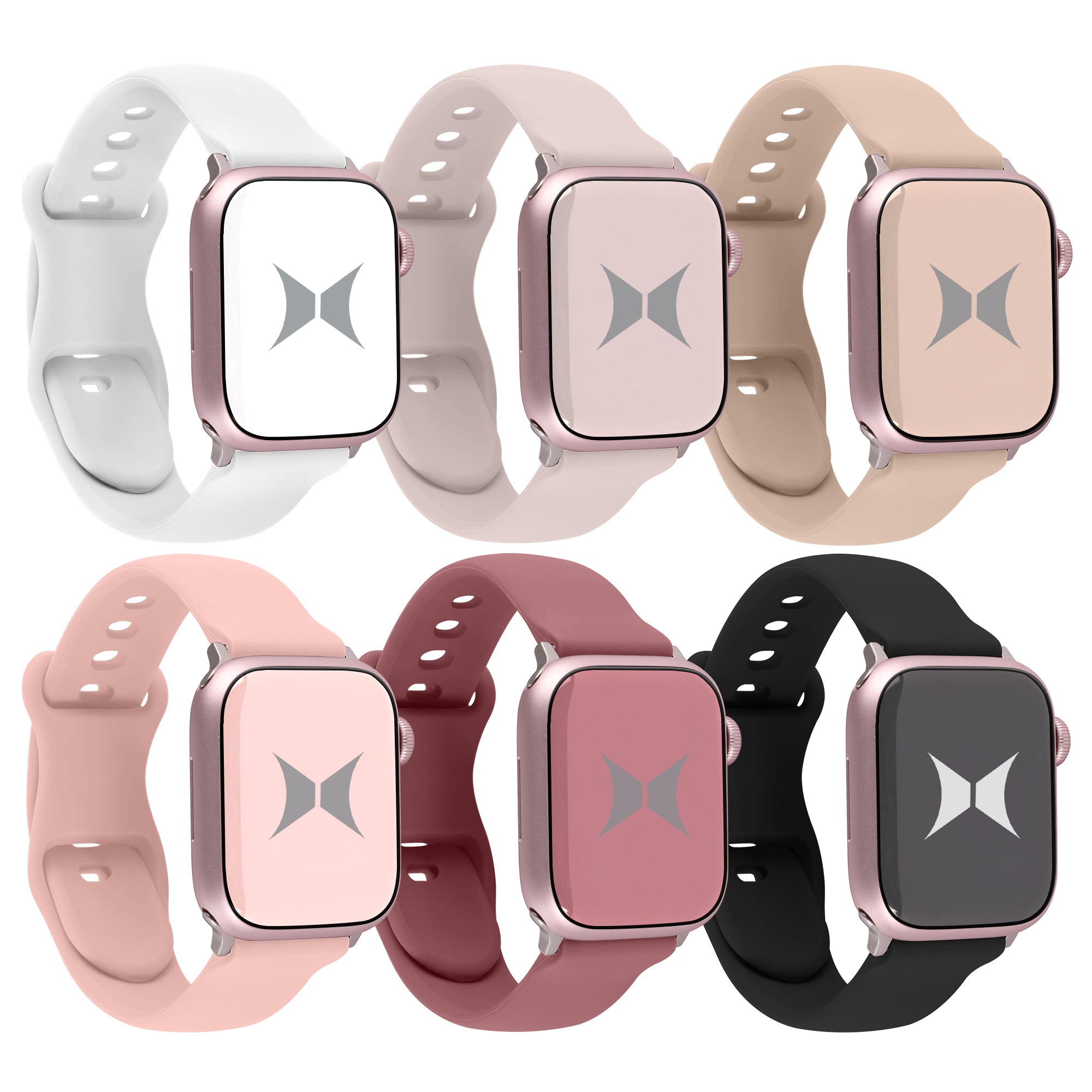Elastic Universal Watchband 6-Pack - Soft Silicone Sports Strap for Apple Watch, Samsung Galaxy, and Garmin - Lightweight & Breathable