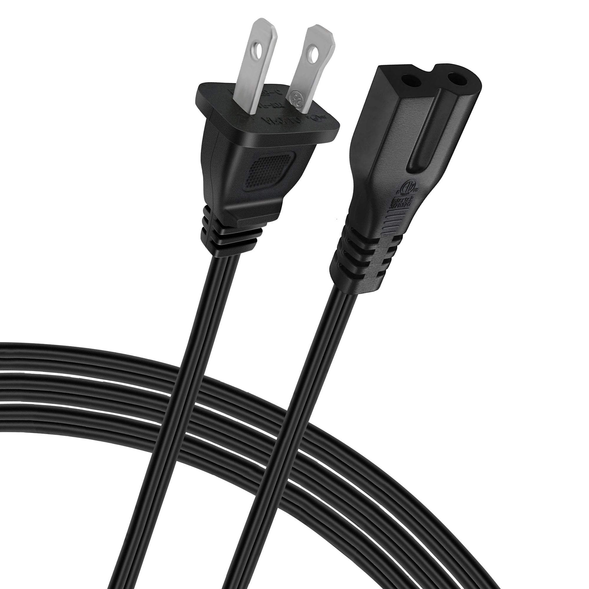 10ft Polarized AC 2-Slot Power Cord for TV, Gaming Consoles, DVD Players, and Sound Bars - Universal Replacement Cable