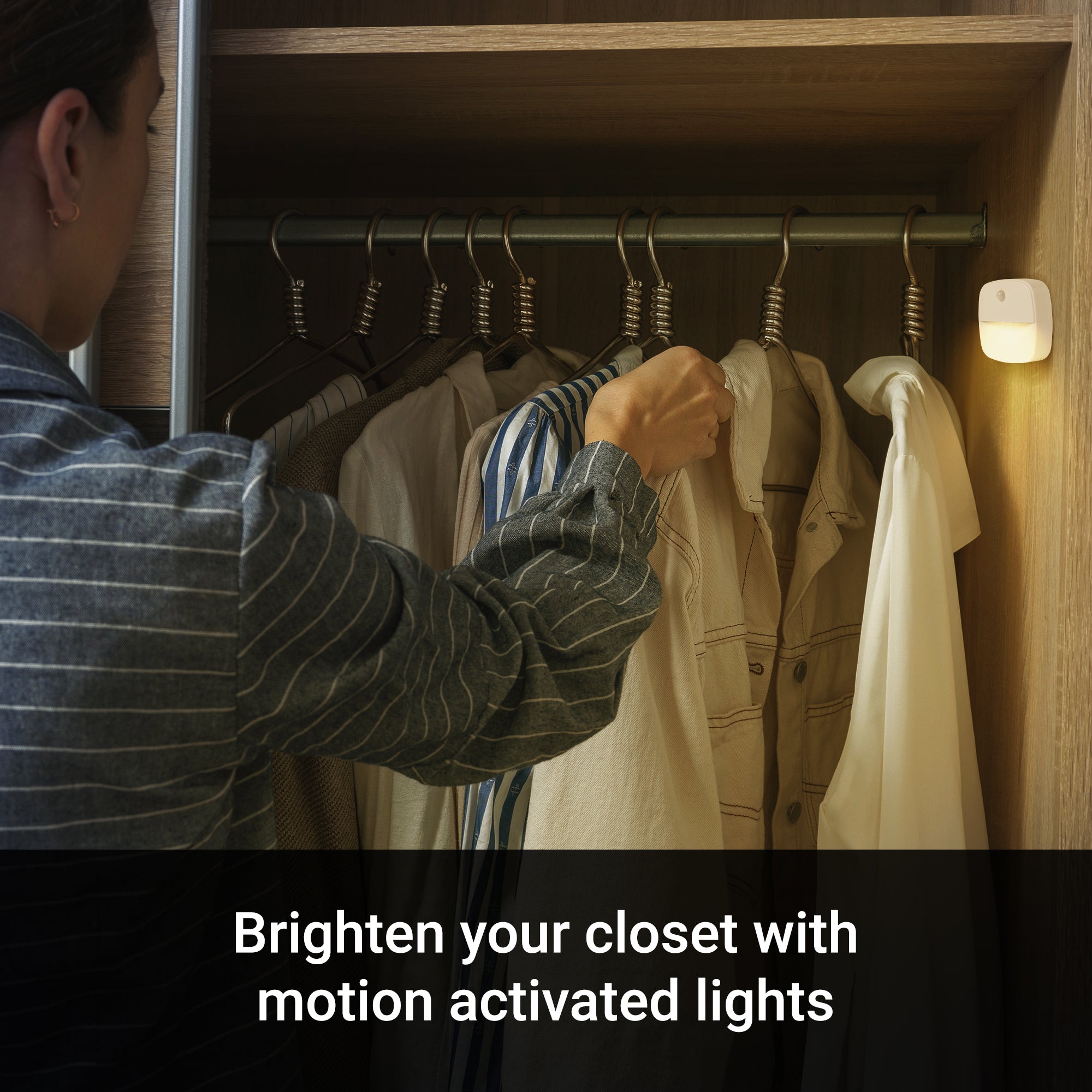 Wireless Motion-Activated LED Light 2-Pack – Under-Cabinet & Closet Stick-On Lighting with Auto-Shutoff, 10 Ultra-Bright LEDs, and Magnetic Mounting