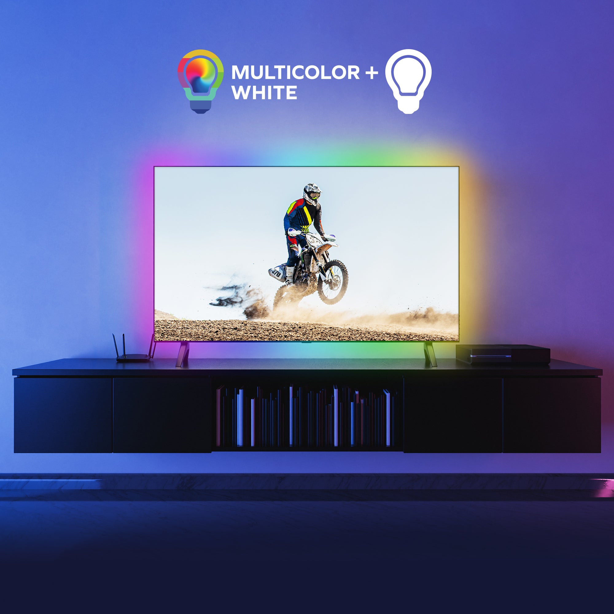 Multi-Color 6.5 ft. LED Light Strip, Remote Control, 16 Colors/4 Flash Modes, Bendable For Creative Shapes