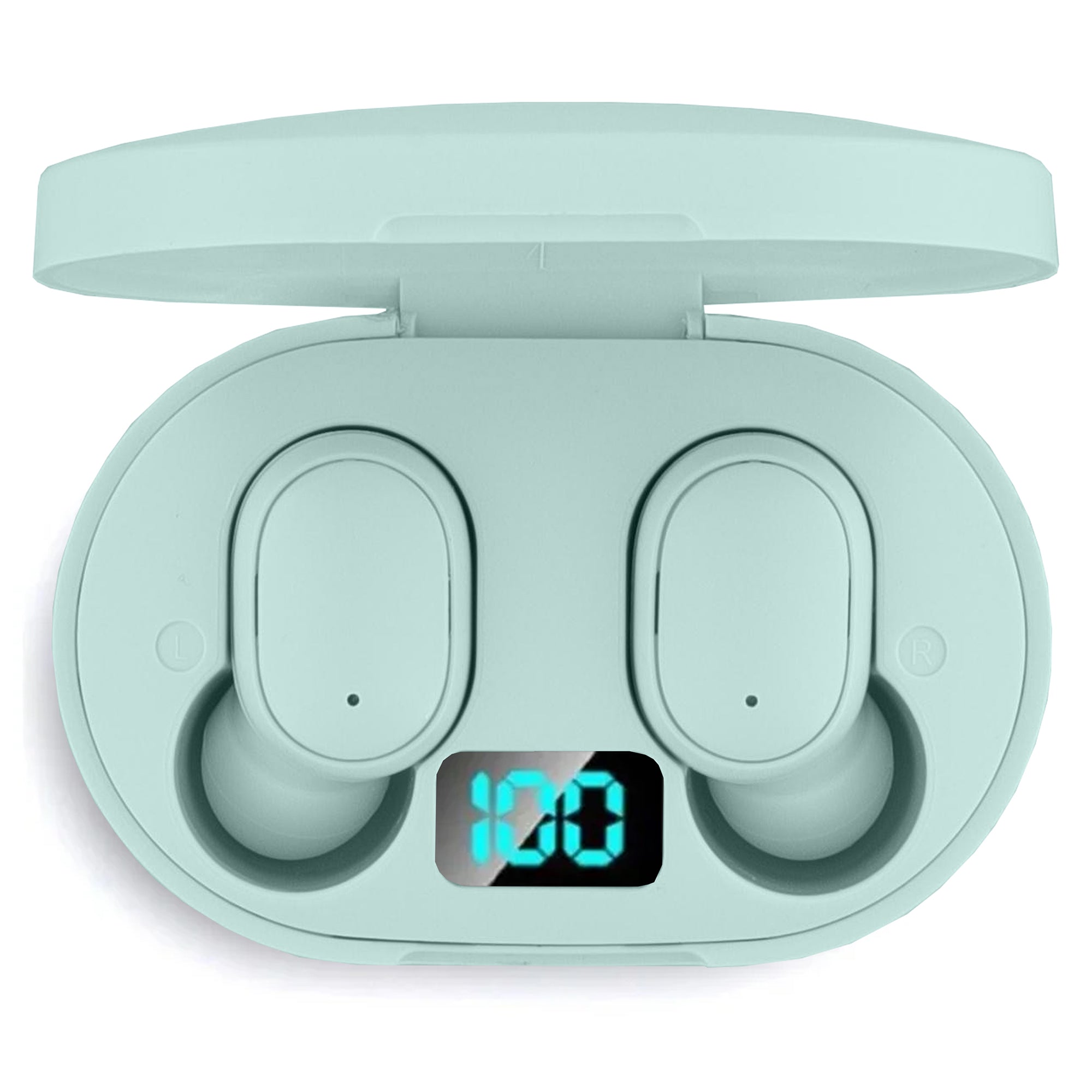 True Wireless Stereo Mini Buds with LED Display Charging Case, Comfort Design, Bluetooth 5.0, and Voice Assistant Activation