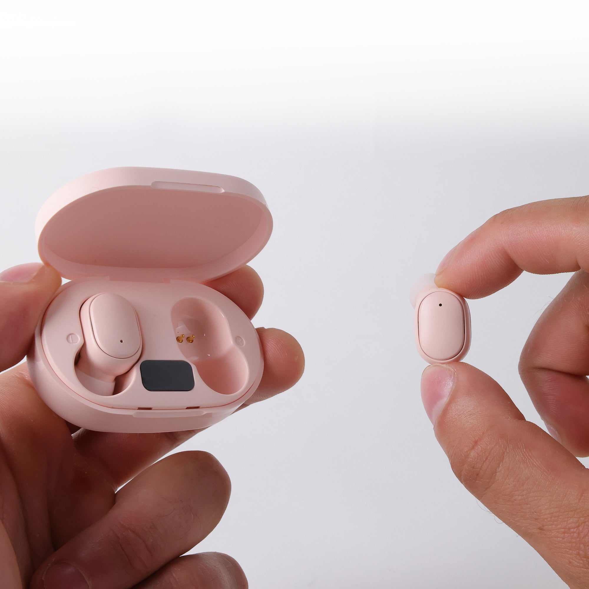 True Wireless Stereo Mini Buds with LED Display Charging Case, Comfort Design, Bluetooth 5.0, and Voice Assistant Activation