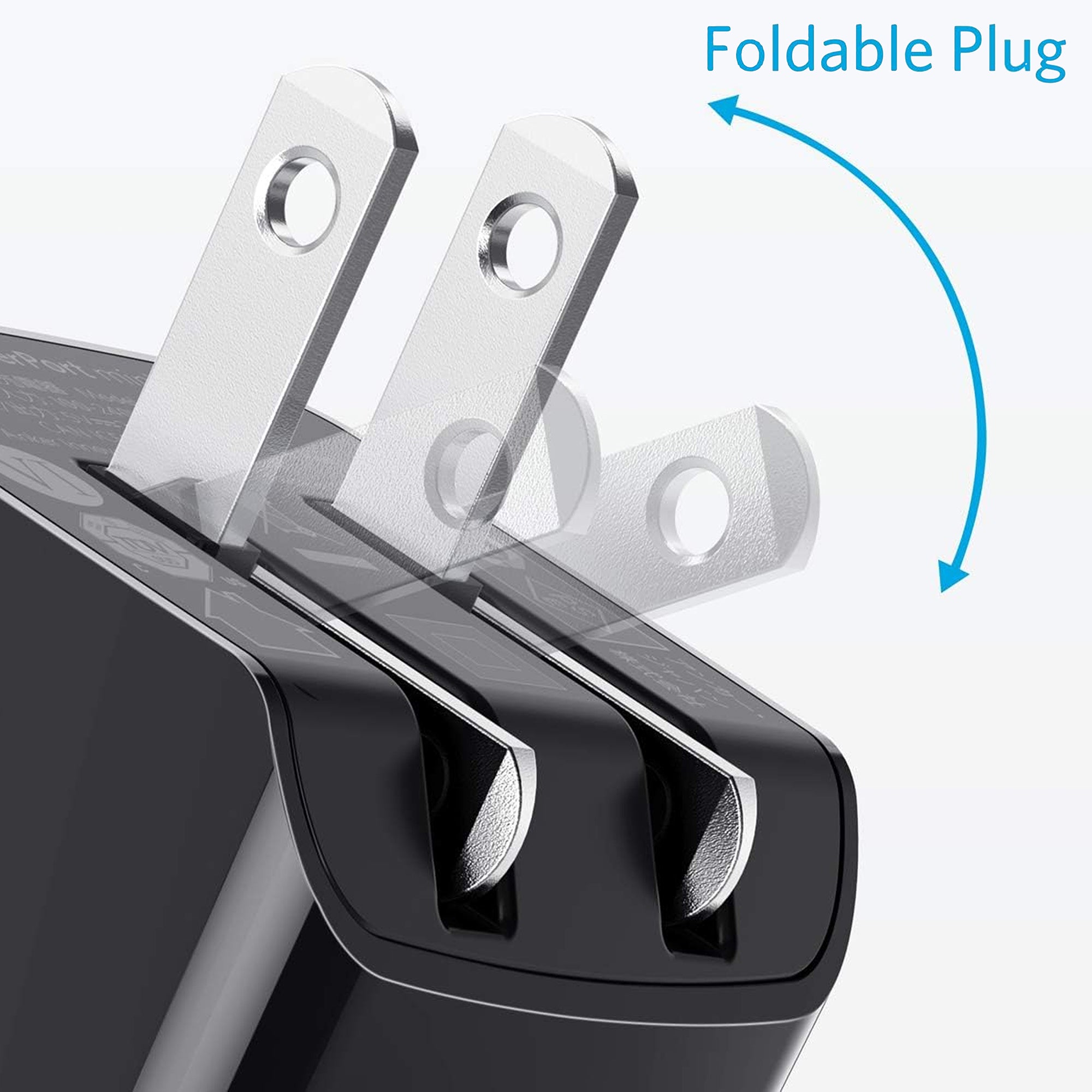 Dual Type-C Port Wall Charger with Foldable Prongs, 3.1A Fast Charging USB-C Power Adapter for Smartphones and Tablets