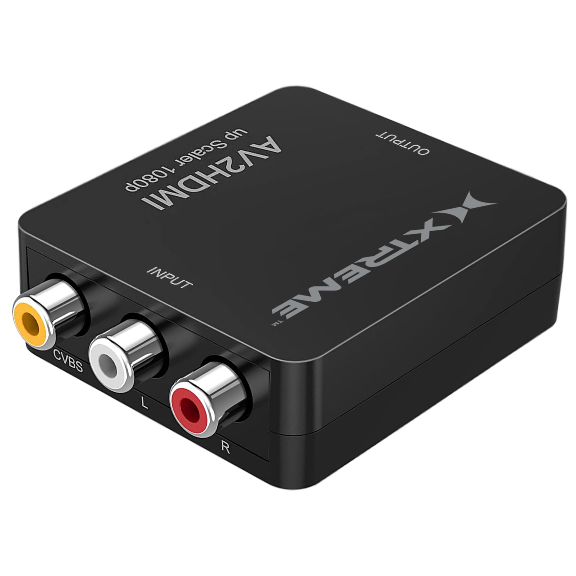 AV to HDMI Converter, 1080p RCA to HDMI Adapter, Composite to HDMI, Supports 720p/1080p, Mini USB Power for TV, VCR, N64, SNES, DVD Player, and more.