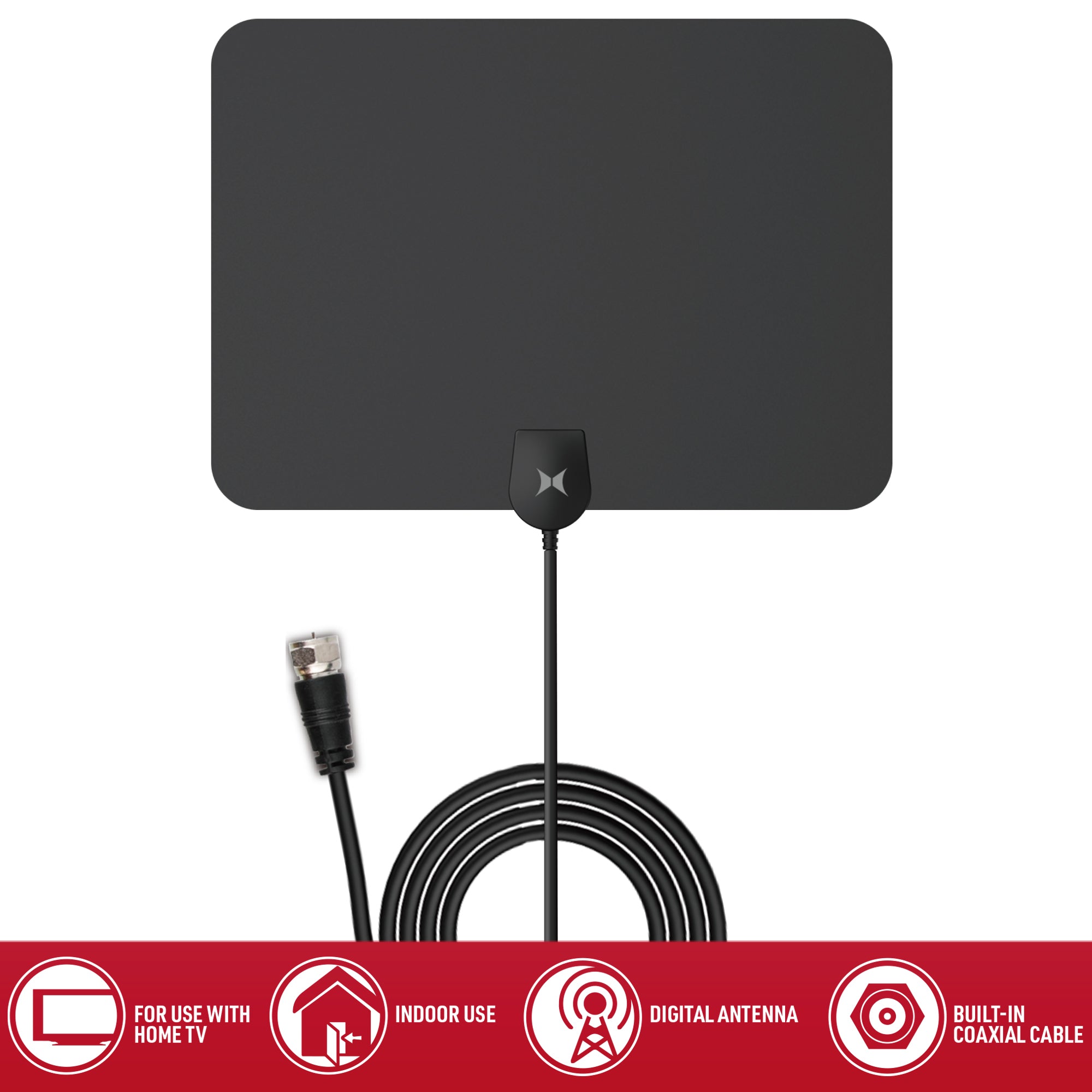 Digital HDTV Antenna for 1080P HD Channels, 60-Mile Range & Easy DIY Installation, Get Free Local TV with Crystal Clear Picture, Includes 16ft Coaxial Cable