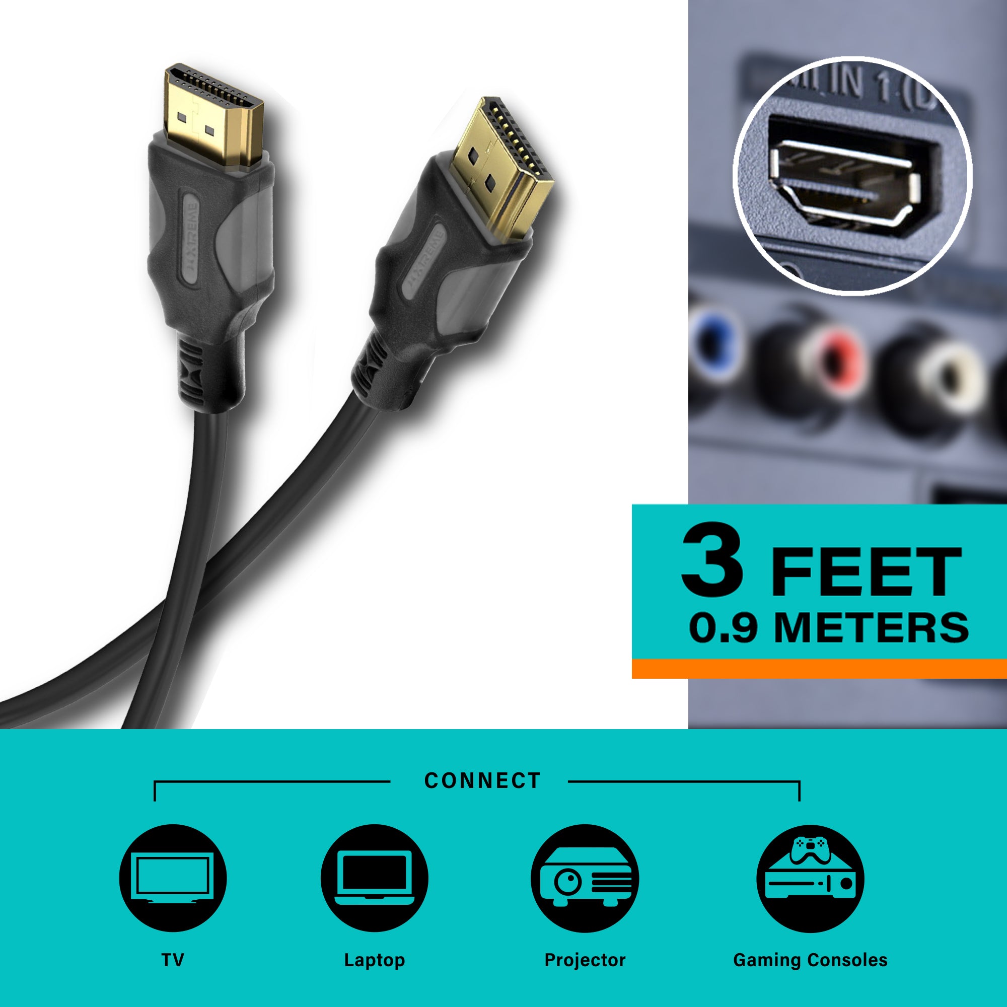 High-Speed 4K HDMI Cable 3ft 9ft 25ft- 18Gbps, 4K HDR, and 16-Bit Color Support for All Your Devices