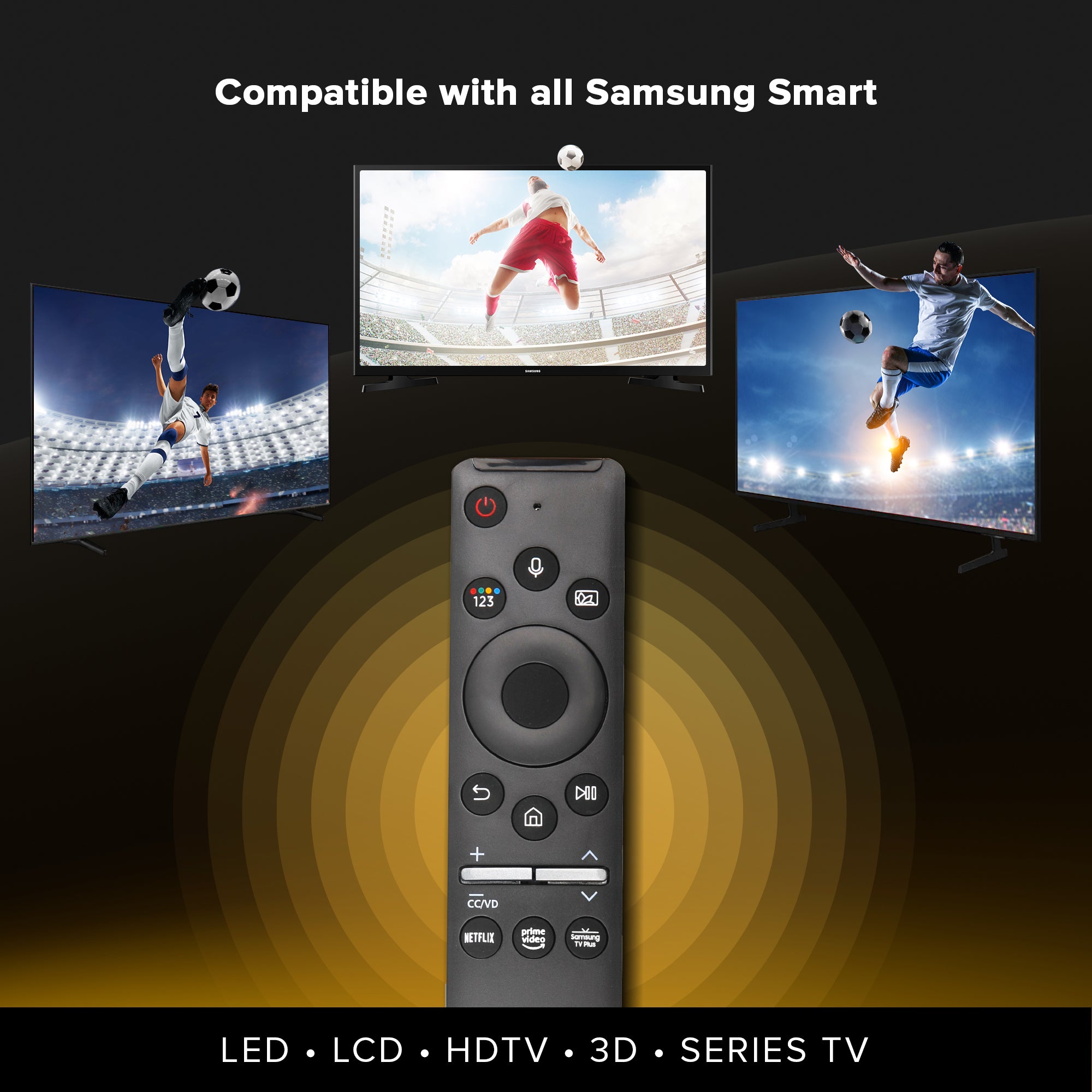 Samsung Smart TV Remote with Voice Control, Simple Selection Pad, and Ambient Mode Functionality for QLED and Frame TVs