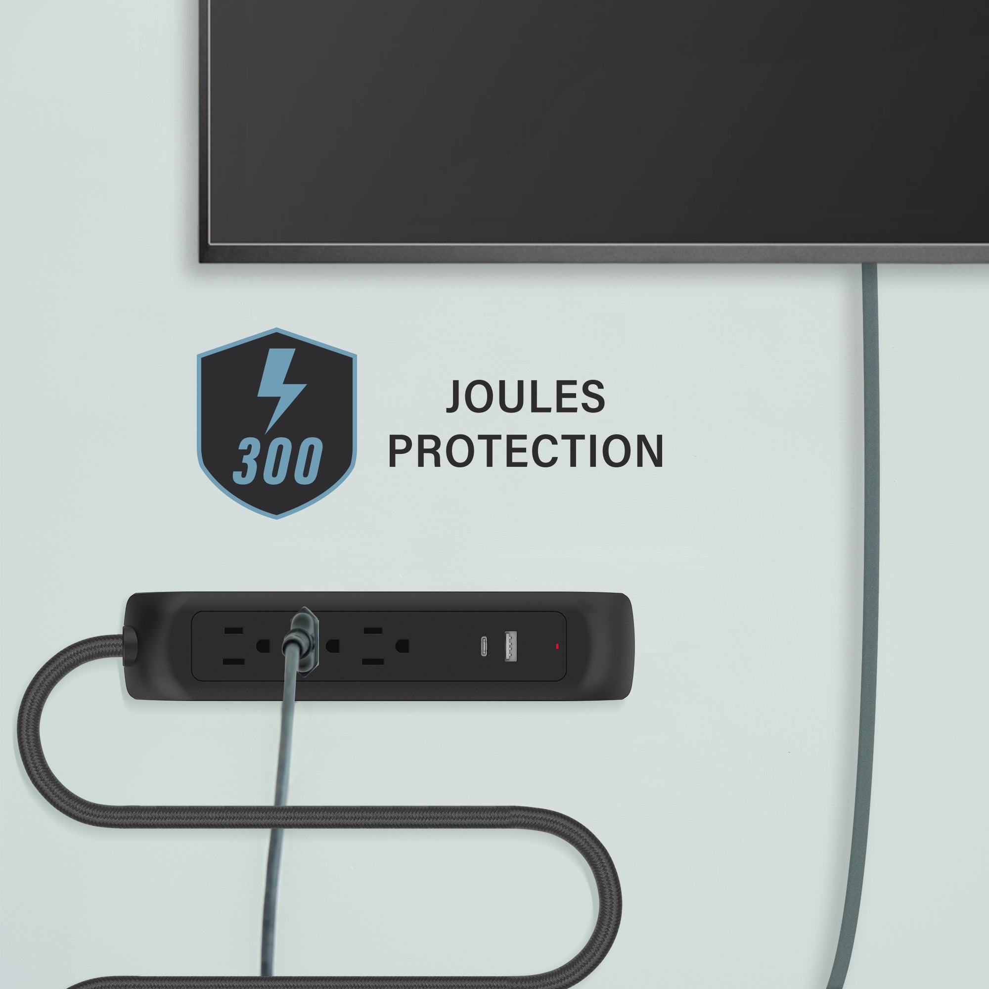 Xtreme Power Surge Strip 3 Outlets with USB-A & 3.1A USB-C