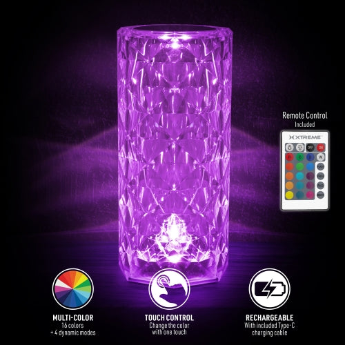 Rechargeable Magic Lamp with Remote Control - 16-Color Clear Crystal Decor Lamp