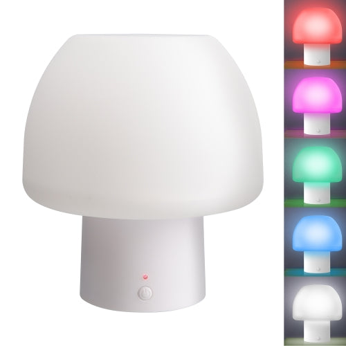 New Multi-Color Multi-White LED Accent Mushroom Lamp with White Base, Remote Control