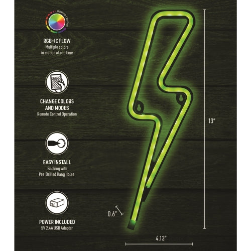 Neon Lightning Bolt