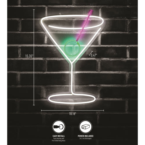 Neon Martini Glass