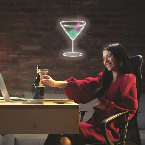 Neon Martini Glass