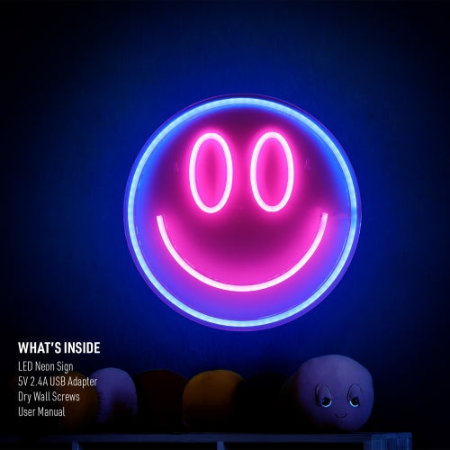 Neon Smiley Face Sign