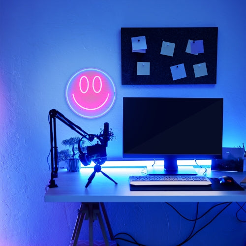 Neon Smiley Face Sign