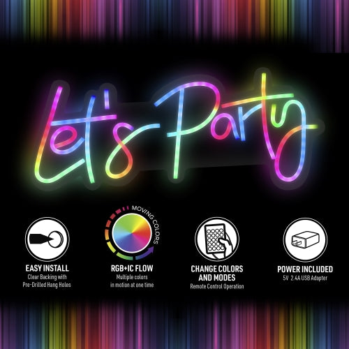 Neon Sign Let's Party