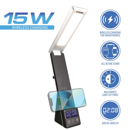 5 in 1 LED Light Lamp, Wireless Charger, Multiple Devices