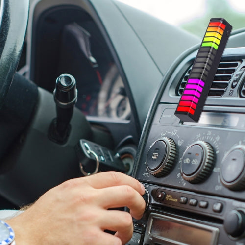 LED Sound Reactive RGB Equalizer for Car Vent | Rechargeable Music Visualizer with 9 Light Modes